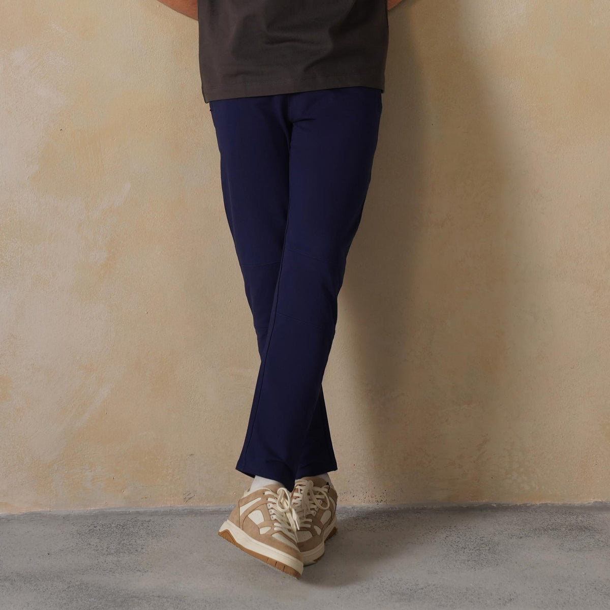 Men navy all day bottom with extra comfort. [100% Cotton Lycra]