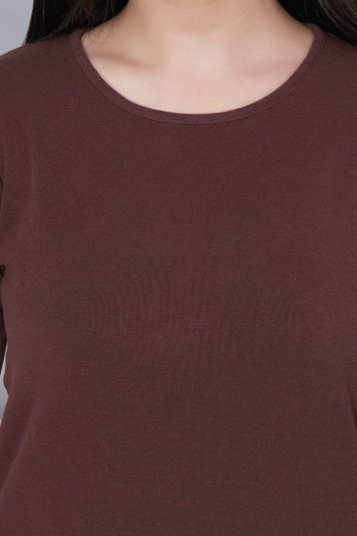 Coffee Bean Stretchable Rib T Shirt [ 100% USA HQ Cotton, 280 GSM non transparent fabric ]