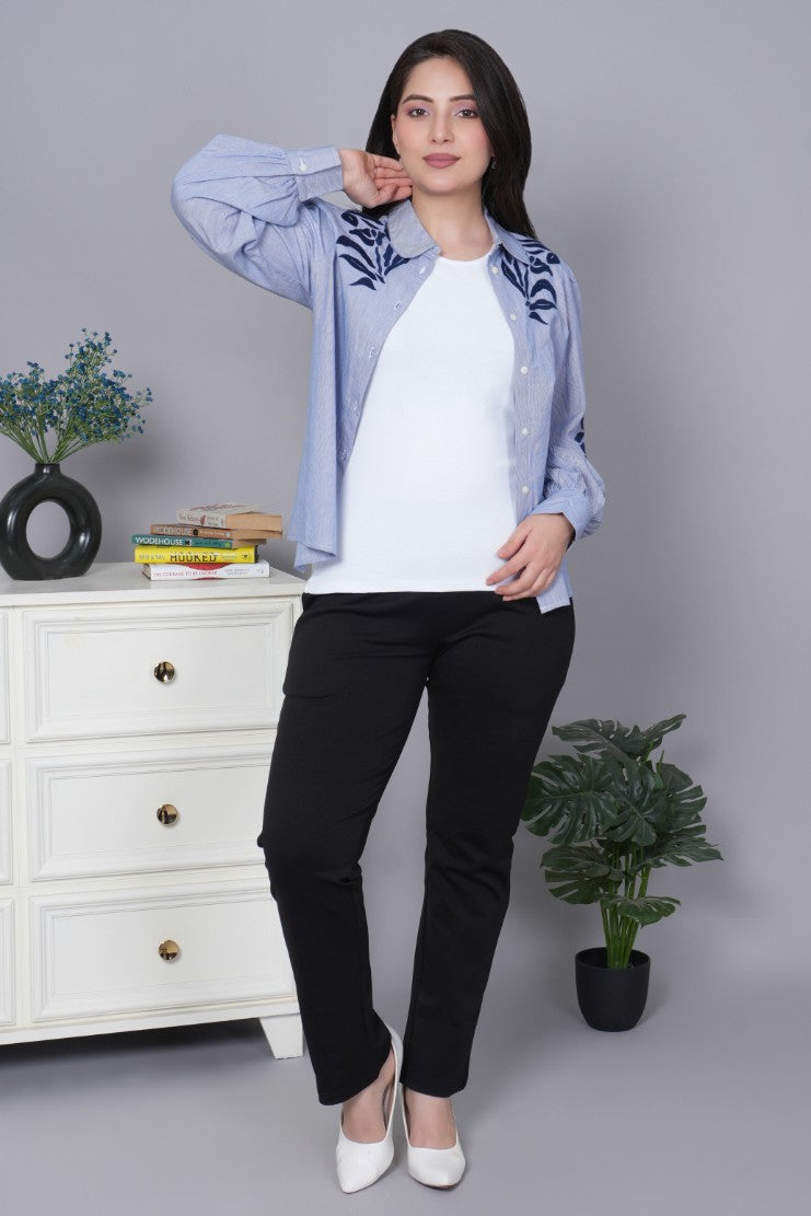 White Stretchable Rib T Shirt [ 100% USA HQ Cotton, 280 GSM non transparent fabric ]