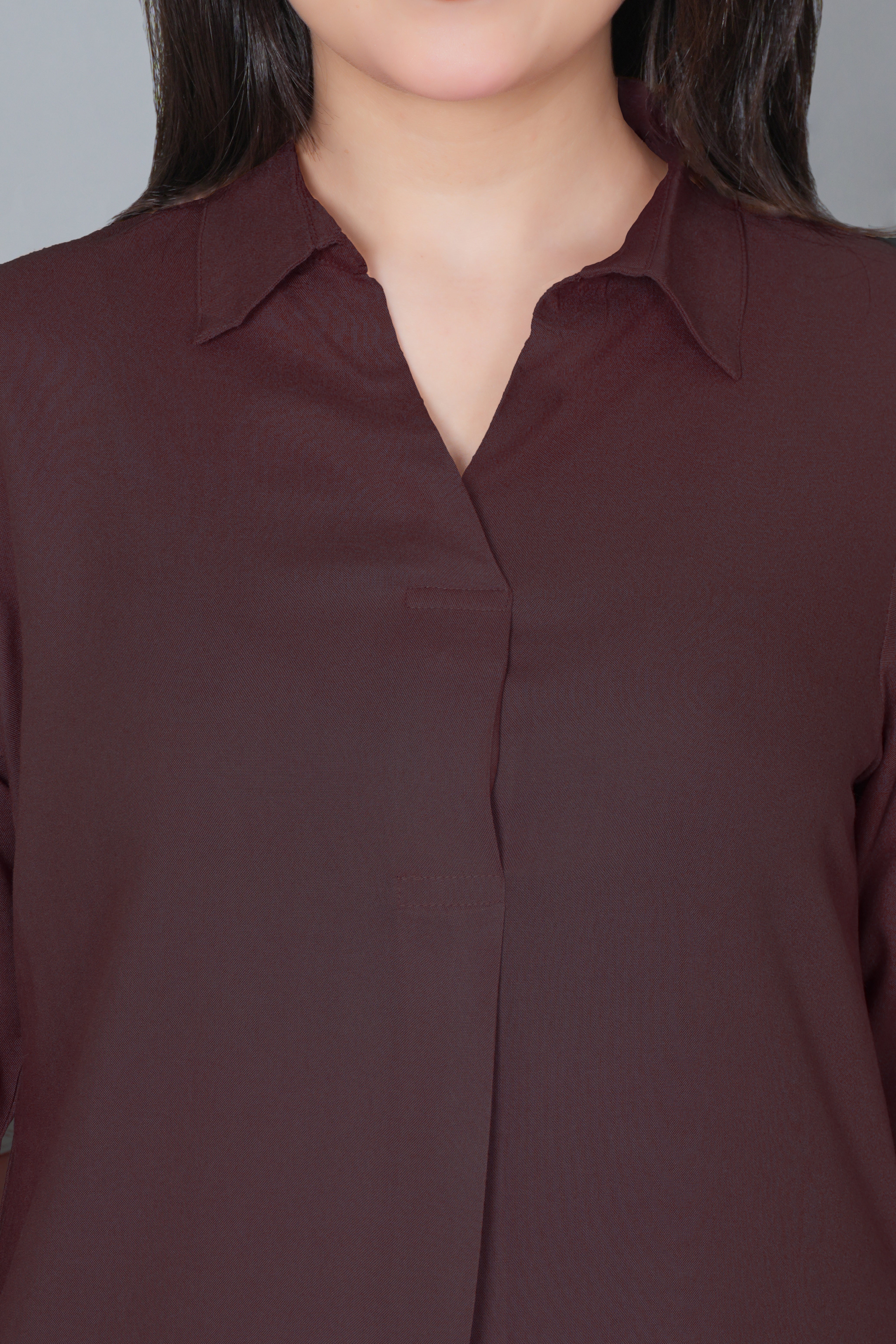 Brown rayon flare top [ 100% Rayon, Liva Certified ]