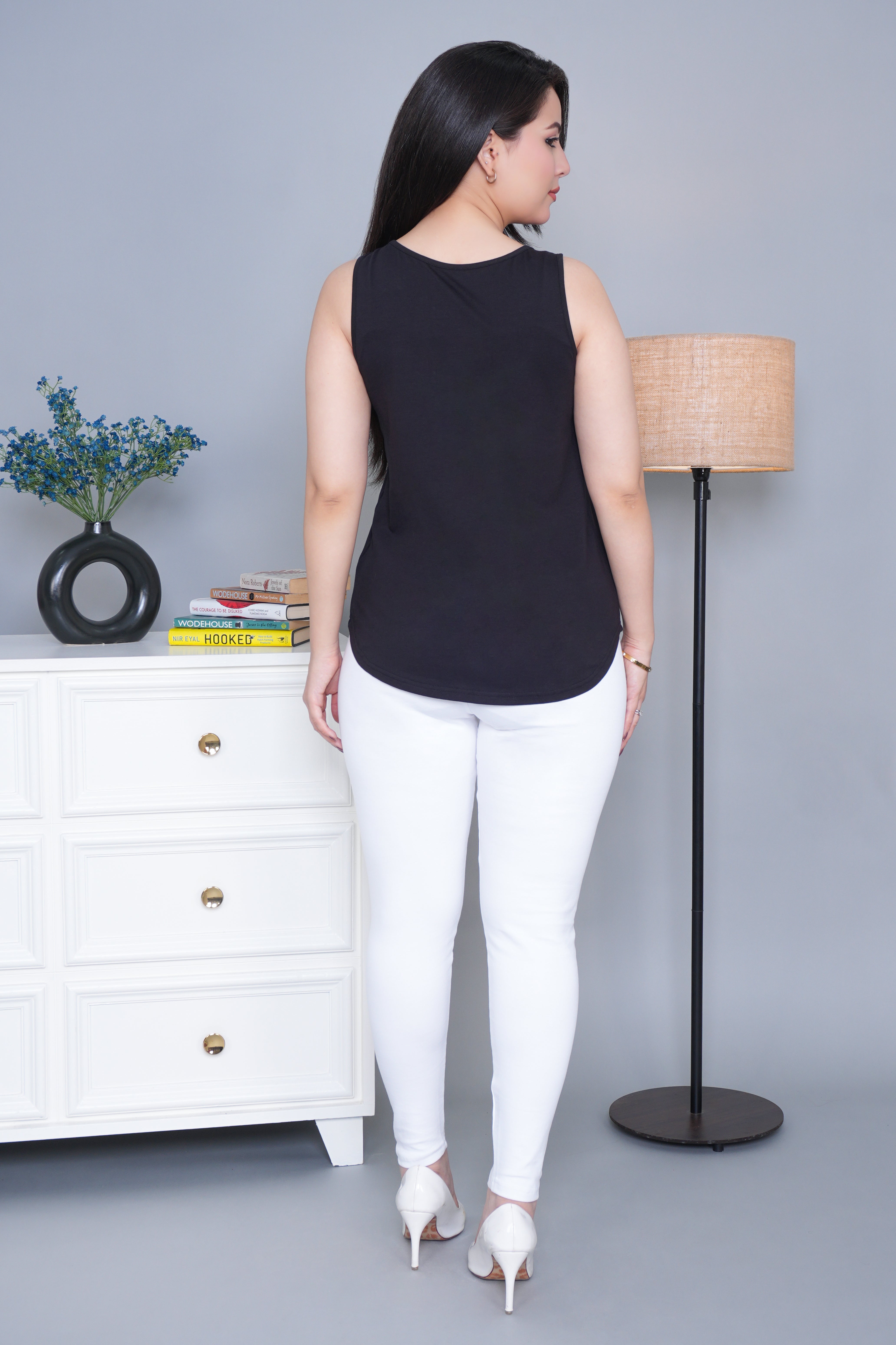 Black Cotton vest [100% Cotton spandex]