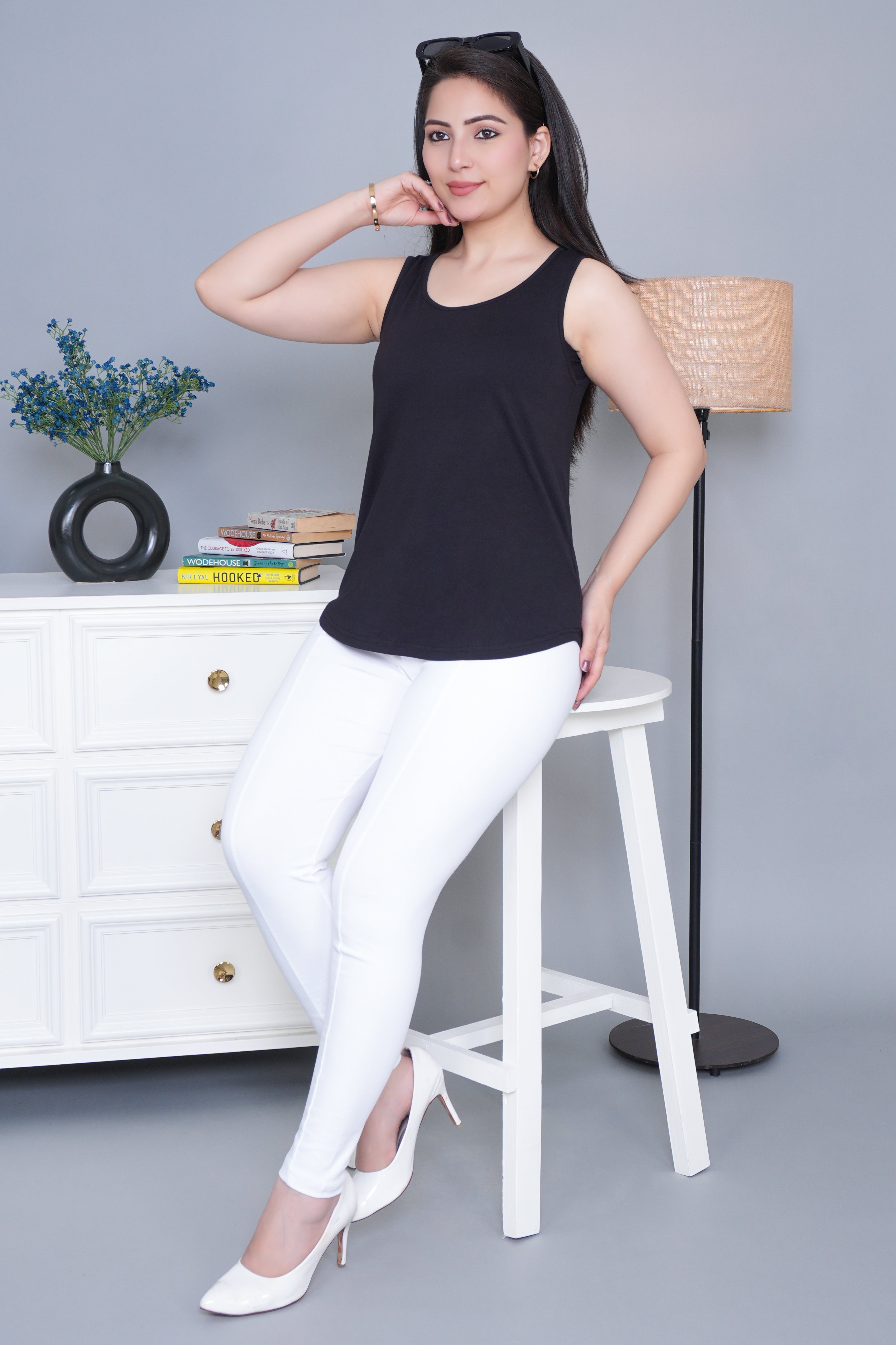Black Cotton vest [100% Cotton spandex]