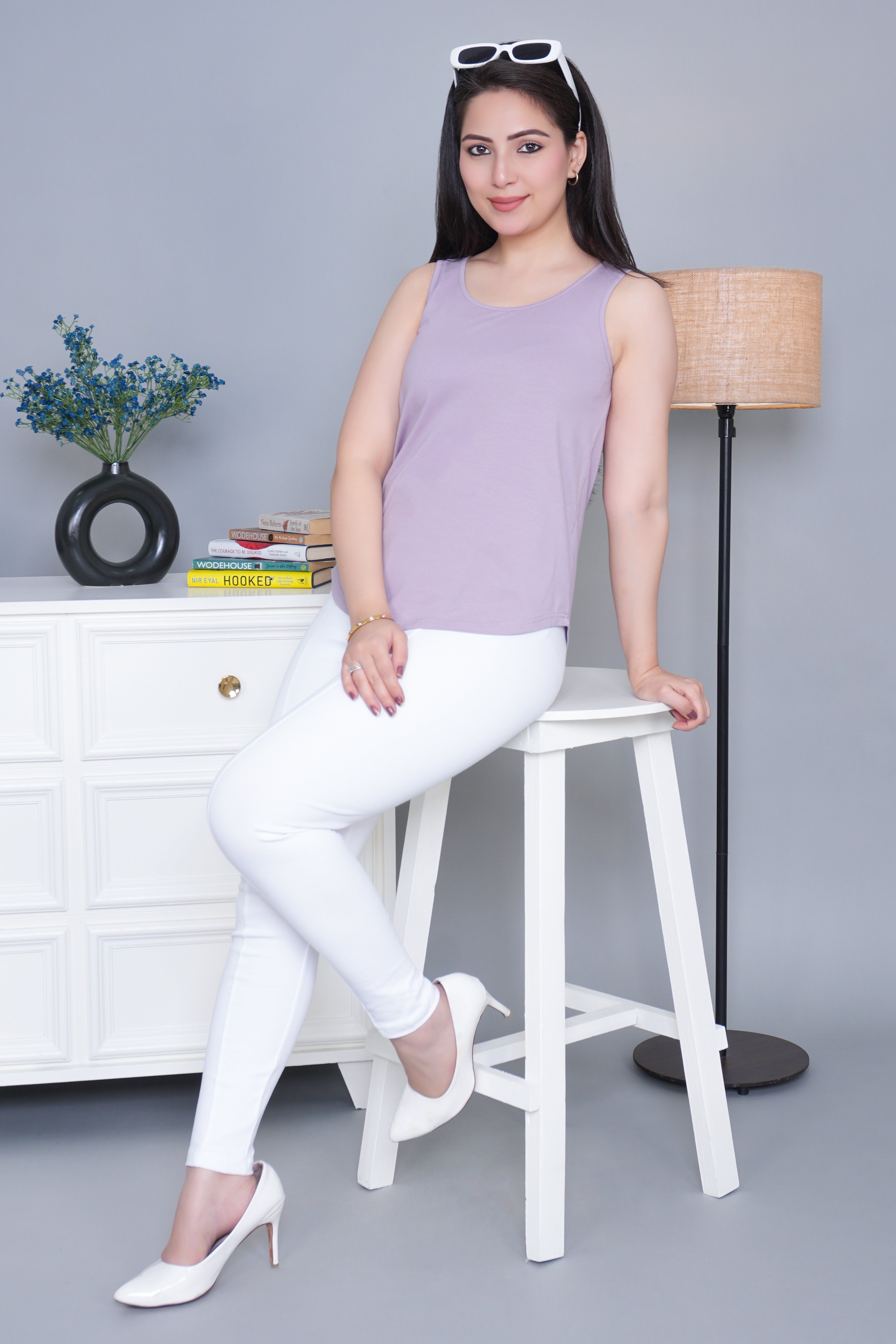 Lilac Cotton vest [100% Cotton spandex]