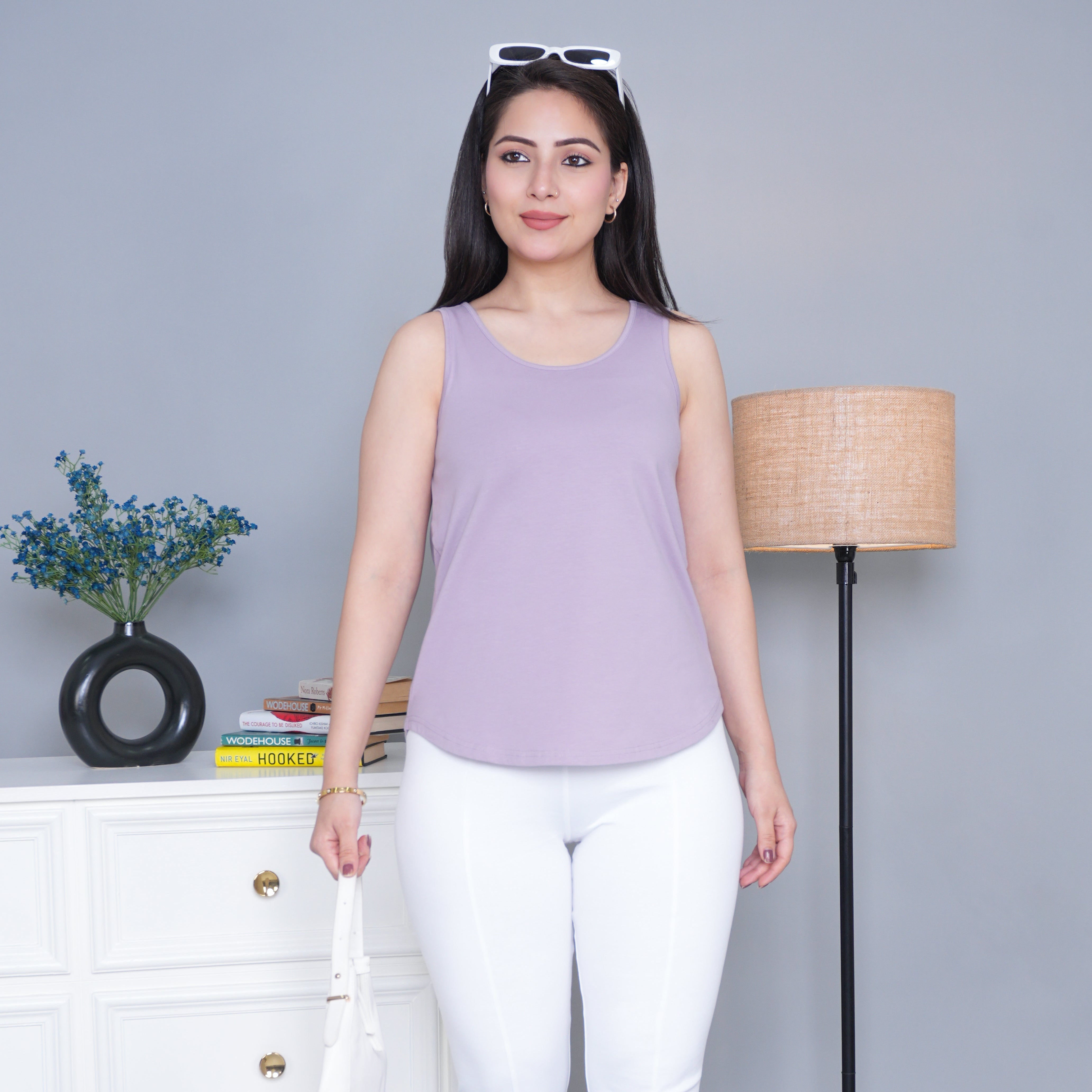 Lilac Cotton vest [100% Cotton spandex]