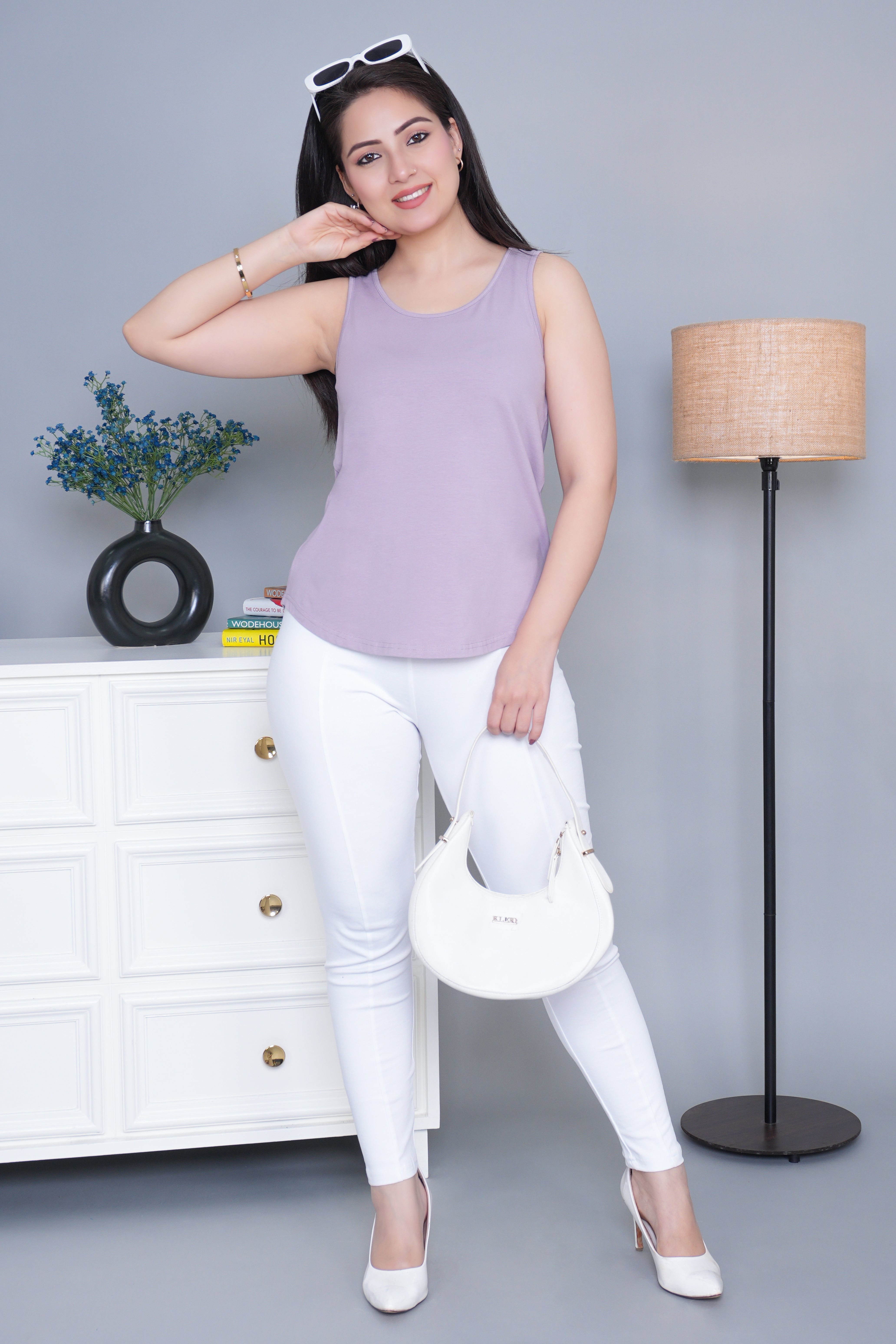 Lilac Cotton vest [100% Cotton spandex]