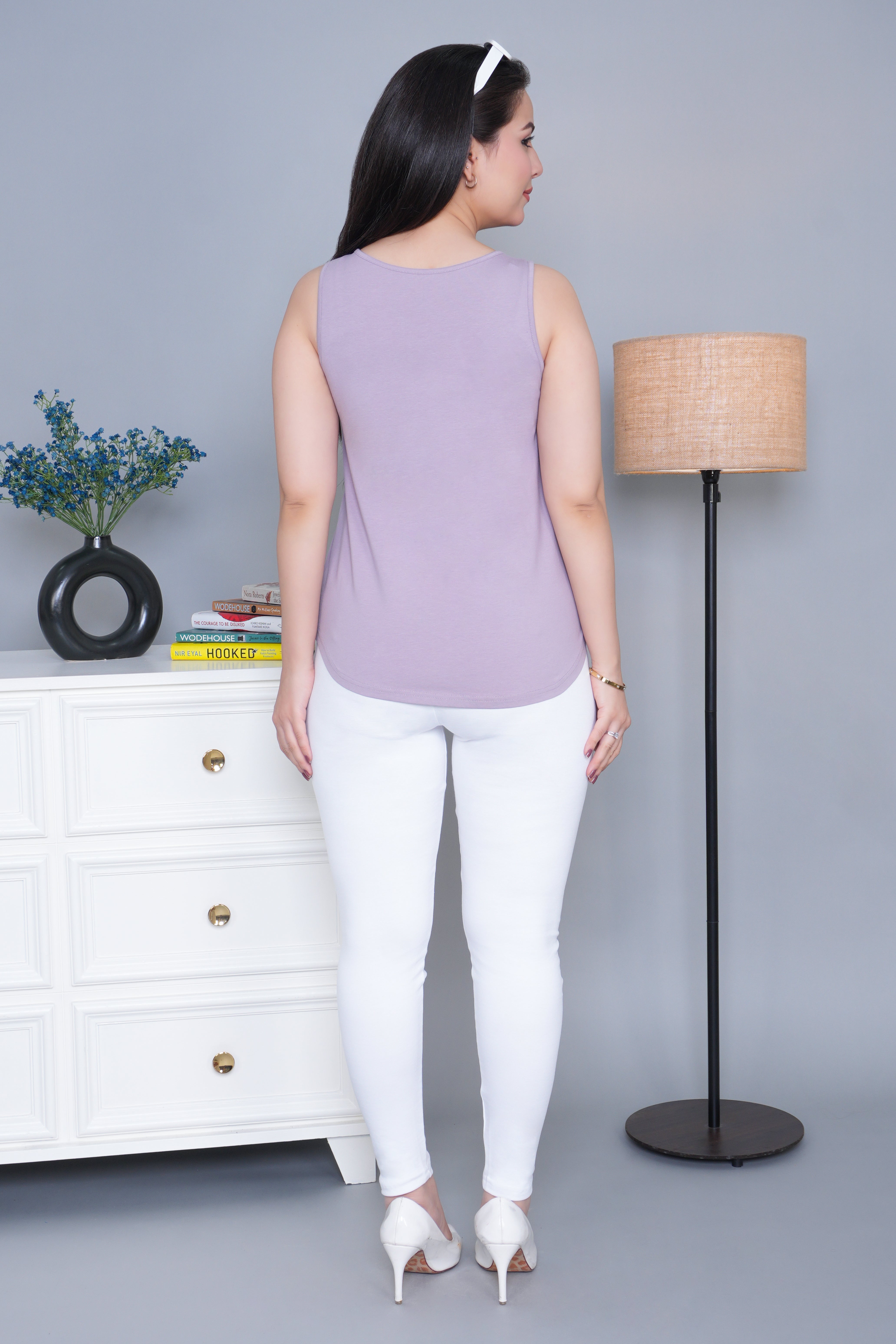 Lilac Cotton vest [100% Cotton spandex]
