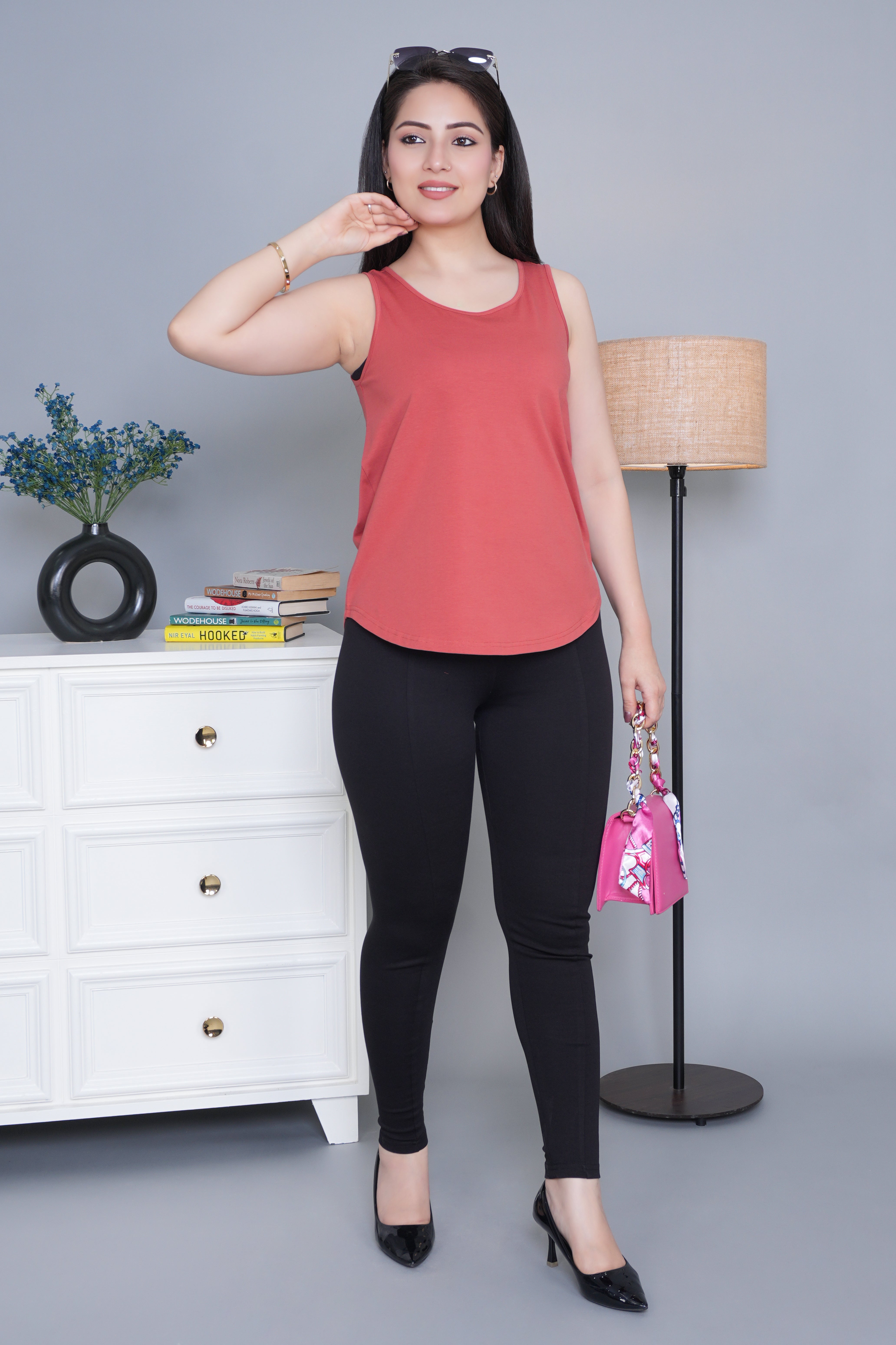 Rust Cotton vest [100% Cotton spandex]