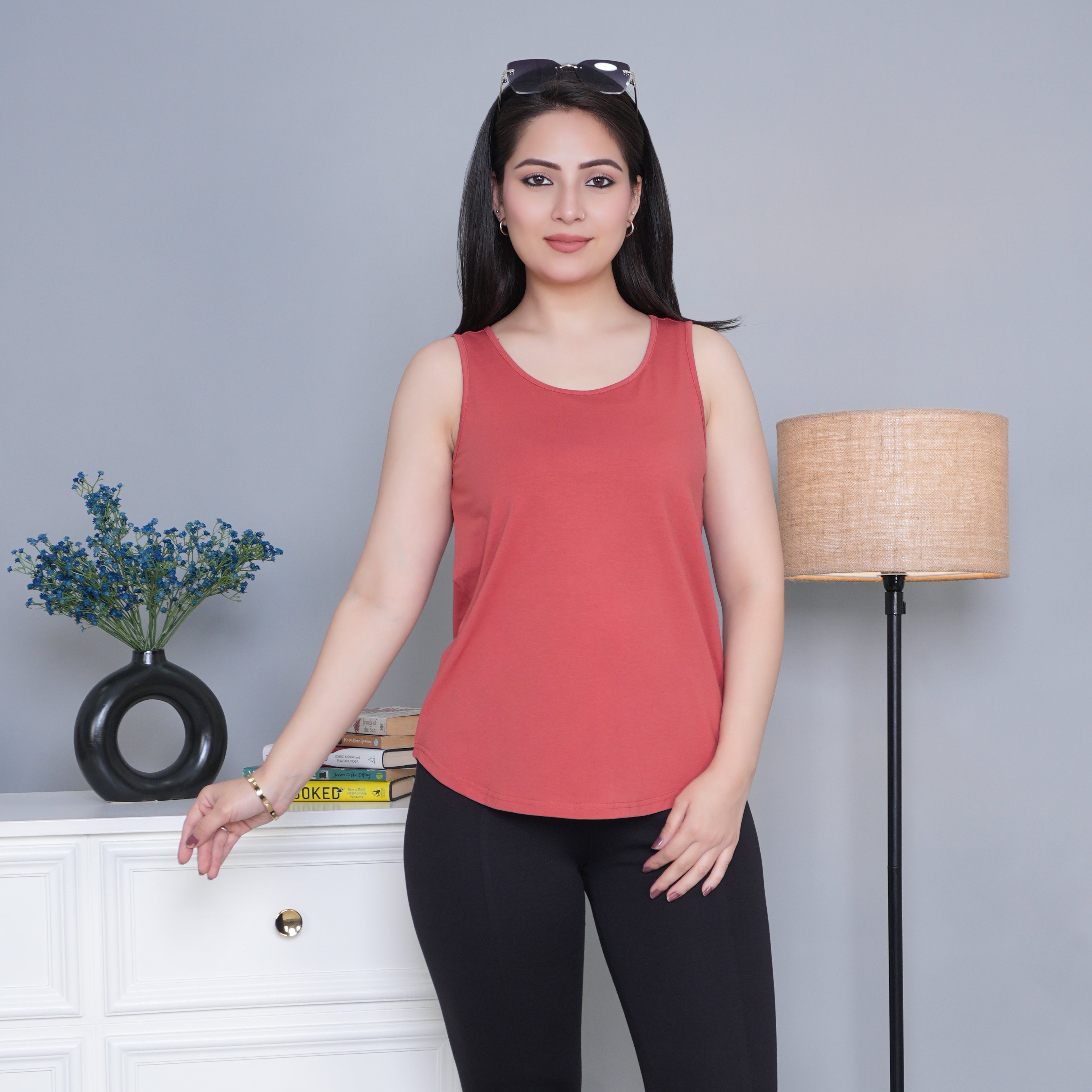Rust Cotton vest [100% Cotton spandex]