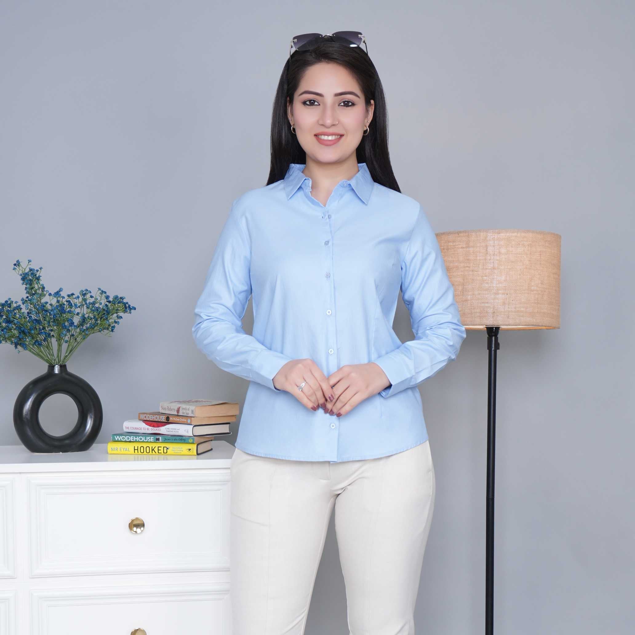 Sky blue cotton shirt