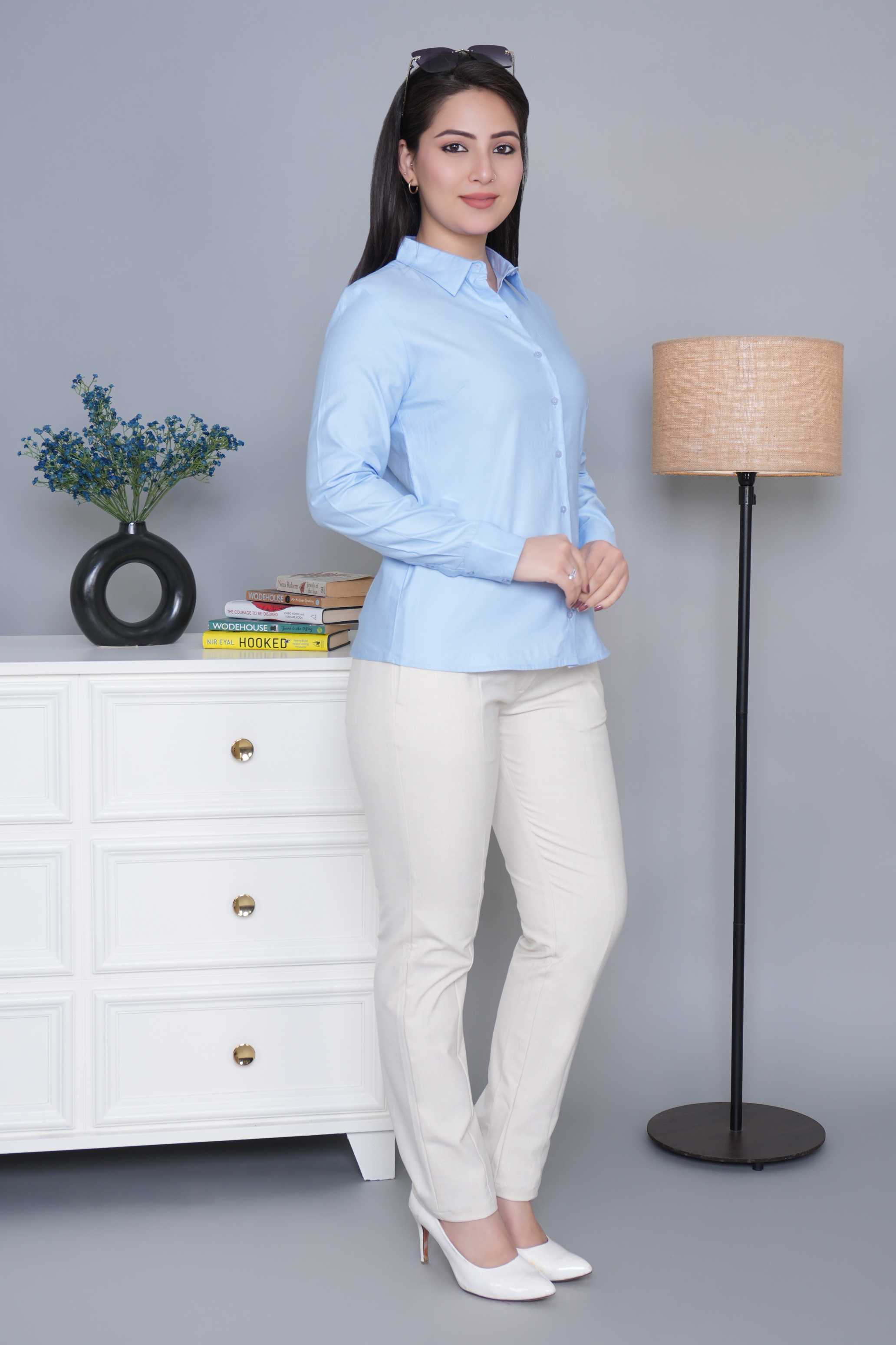 Sky blue cotton shirt