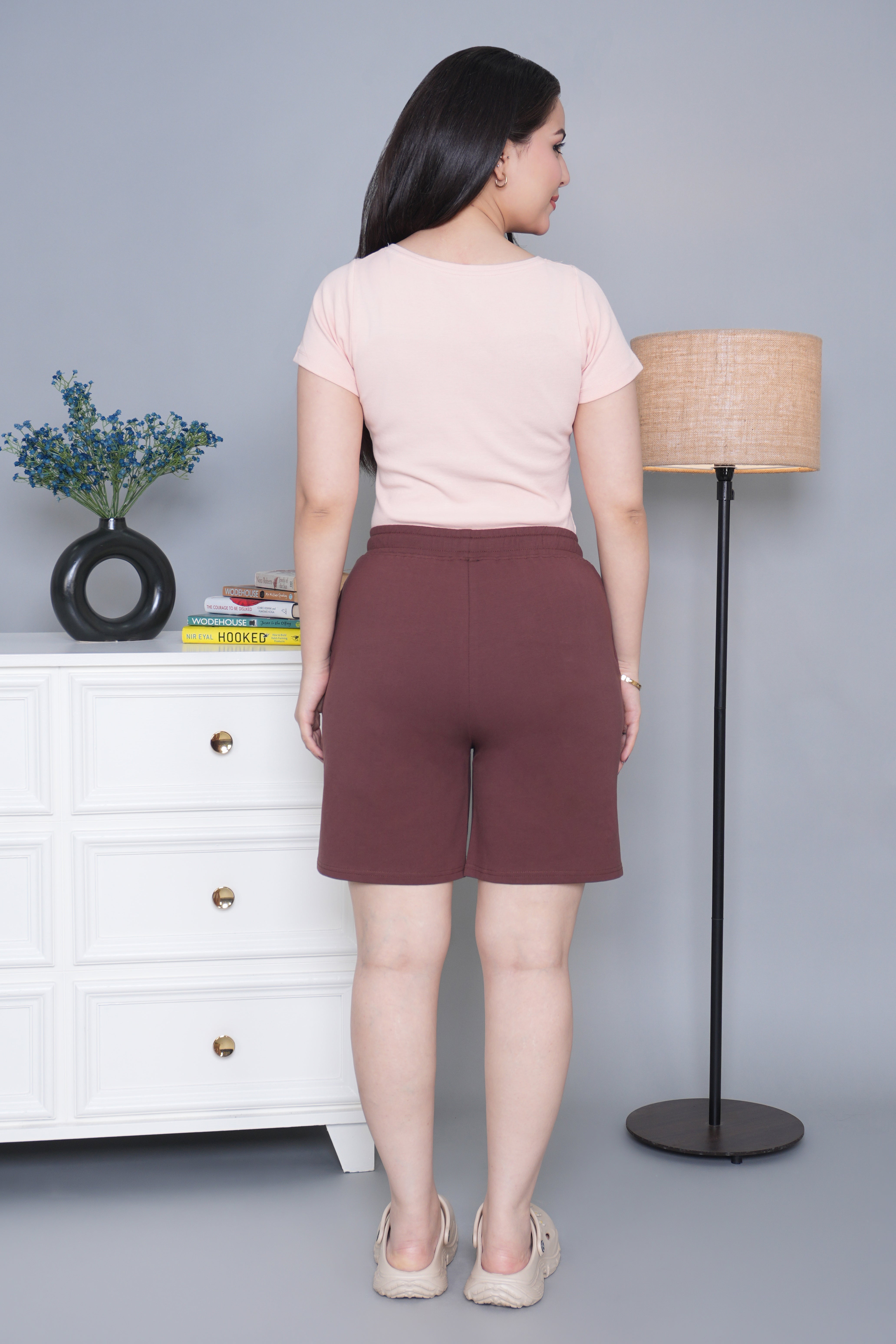 Mocha all day home shorts with extra comfort. [100% Cotton Lycra]