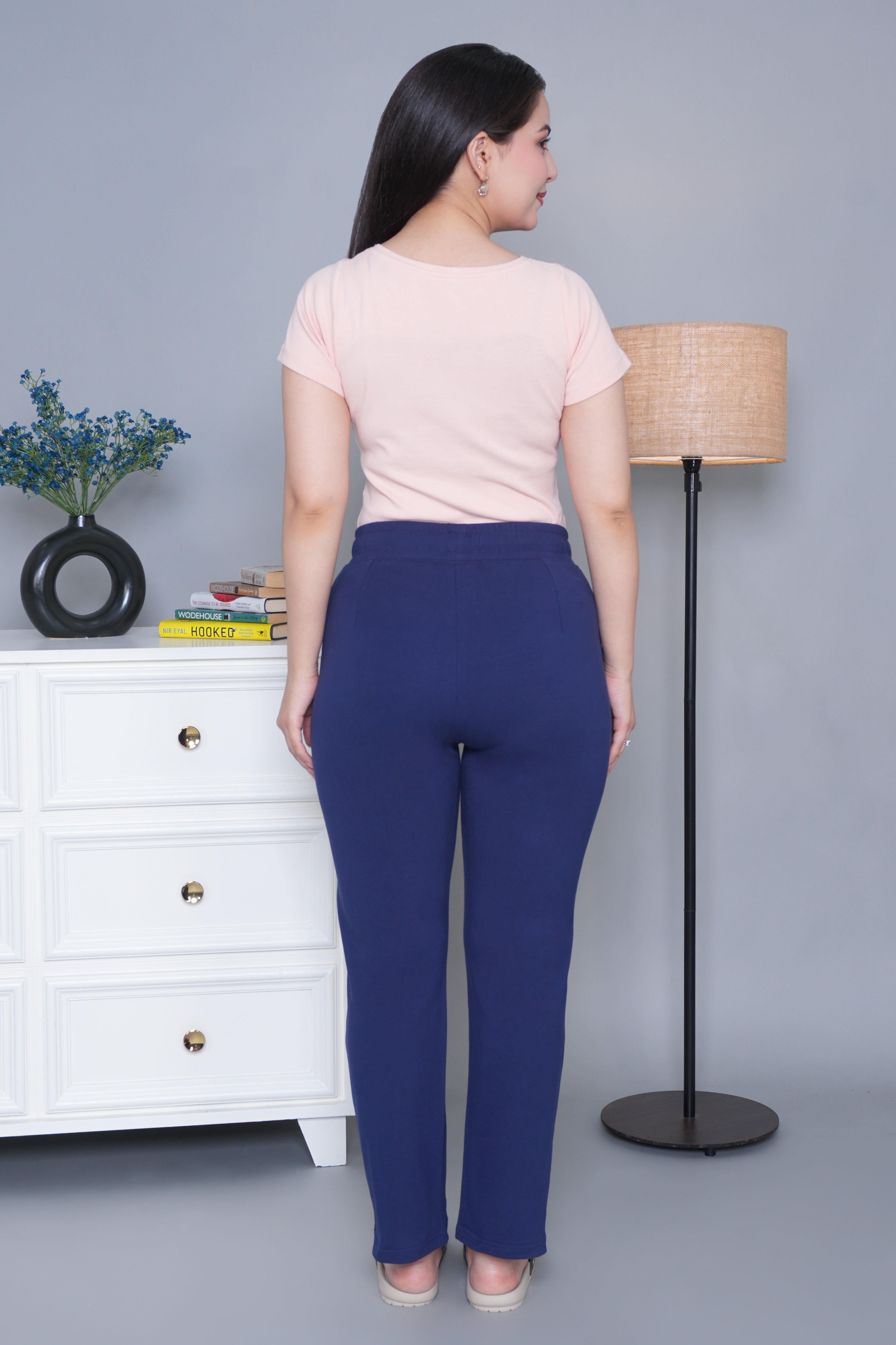 Navy all day home pants with extra comfort. [100% Cotton Lycra]