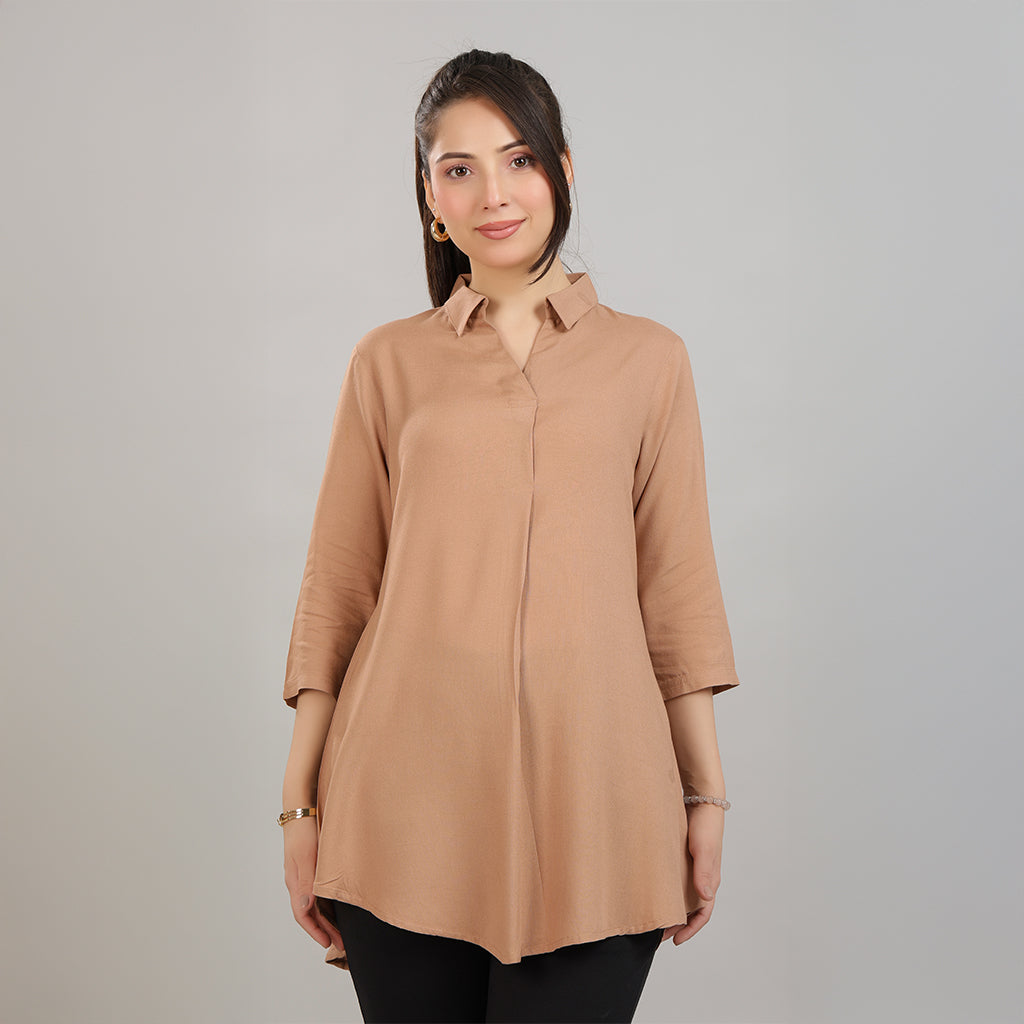 Camel rayon flare top [ 100% Rayon, Liva Certified ]