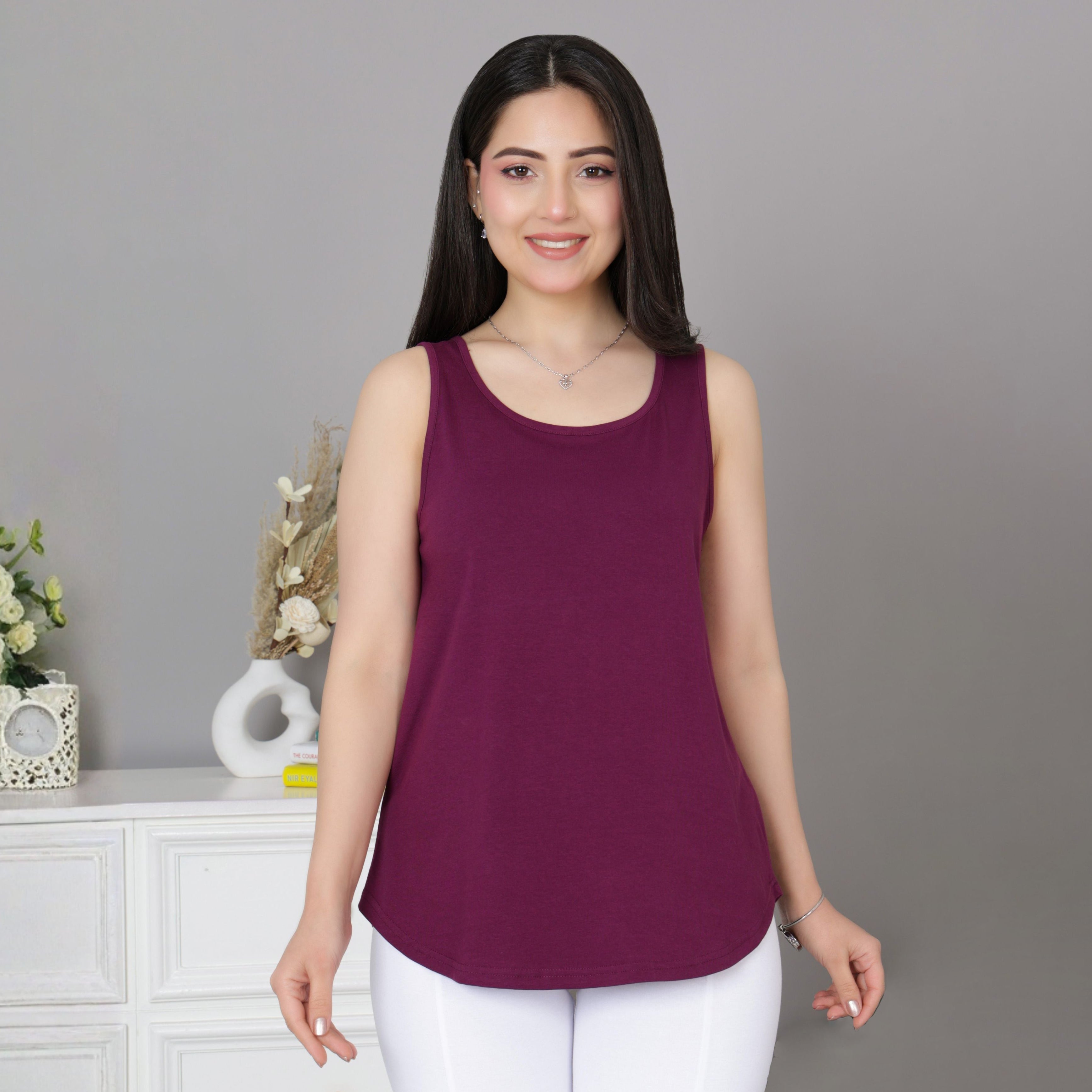 Plum Cotton vest [100% Cotton spandex]