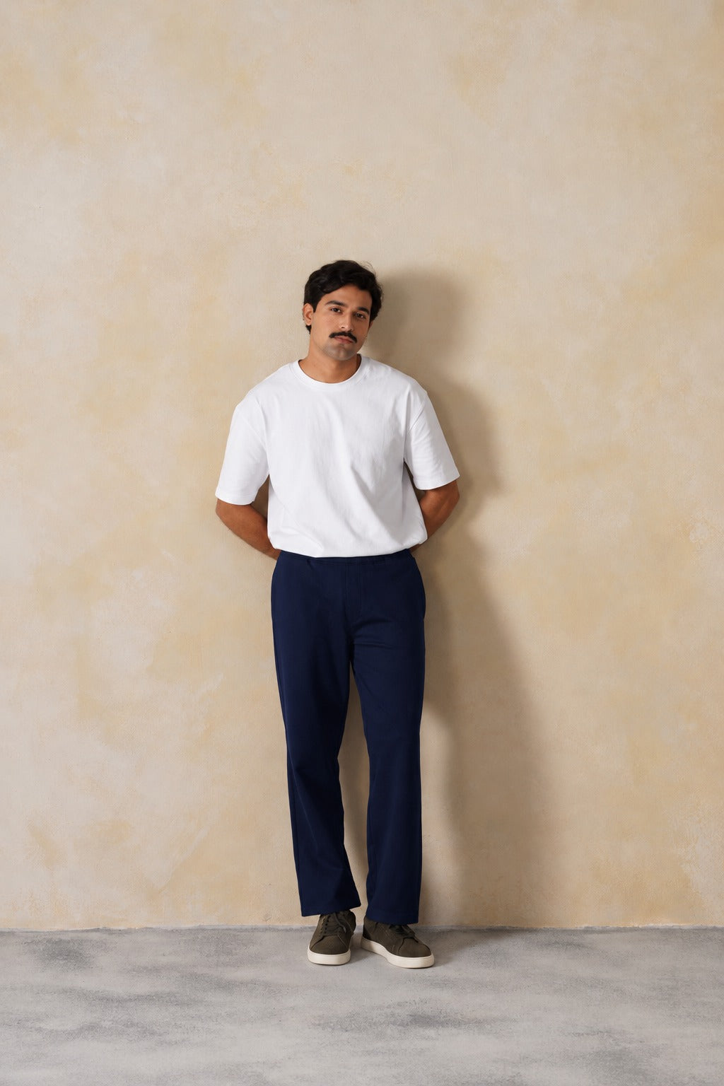 Navy men winter straight fit pants