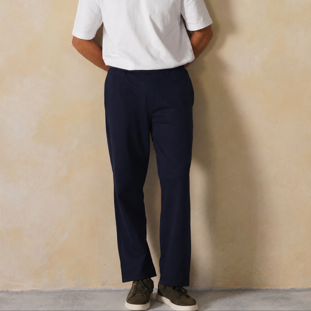 Navy men winter straight fit pants