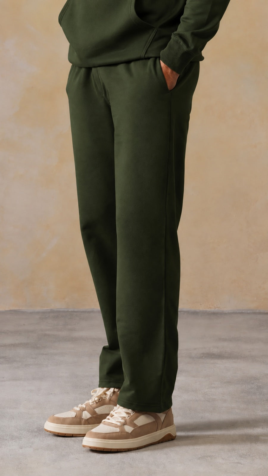 Olive men winter straight fit pants