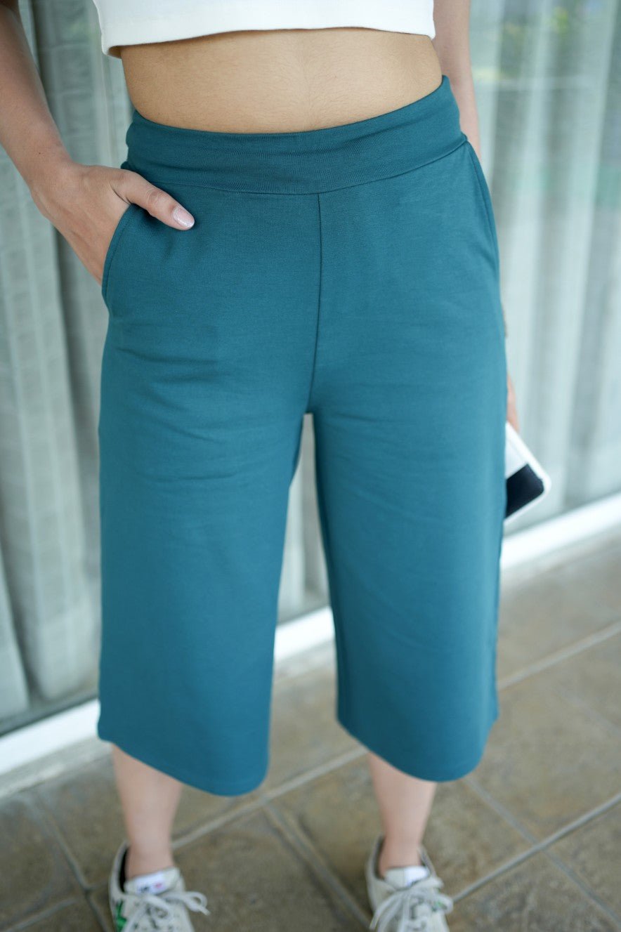 All day Teal formal capris | 100% US cotton Lycra - 