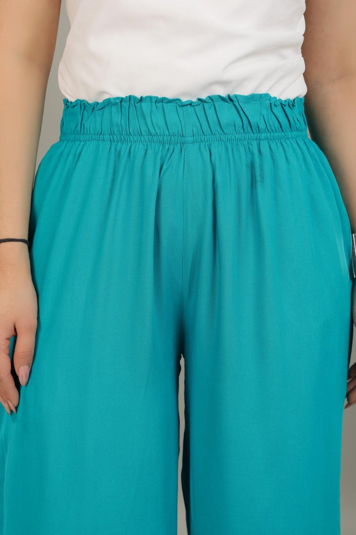 Aqua blue rayon palazzo [ 100% Rayon, Liva Certified ] -Palazzo