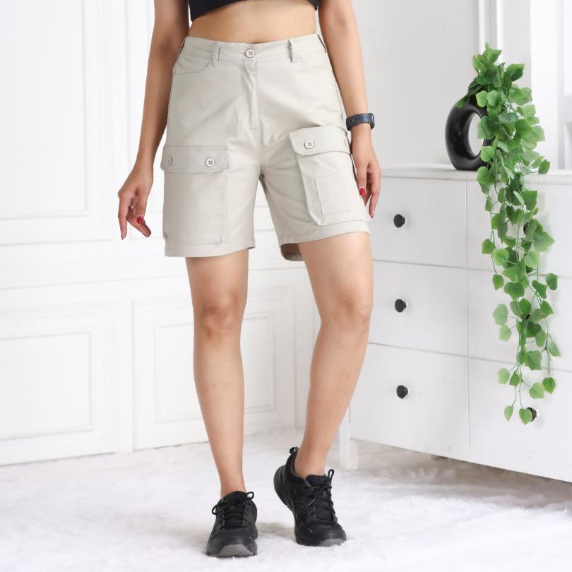 Asgreen stretchable biowash USA HQ cotton travel shorts with superior elastic belt. - Travel shorts