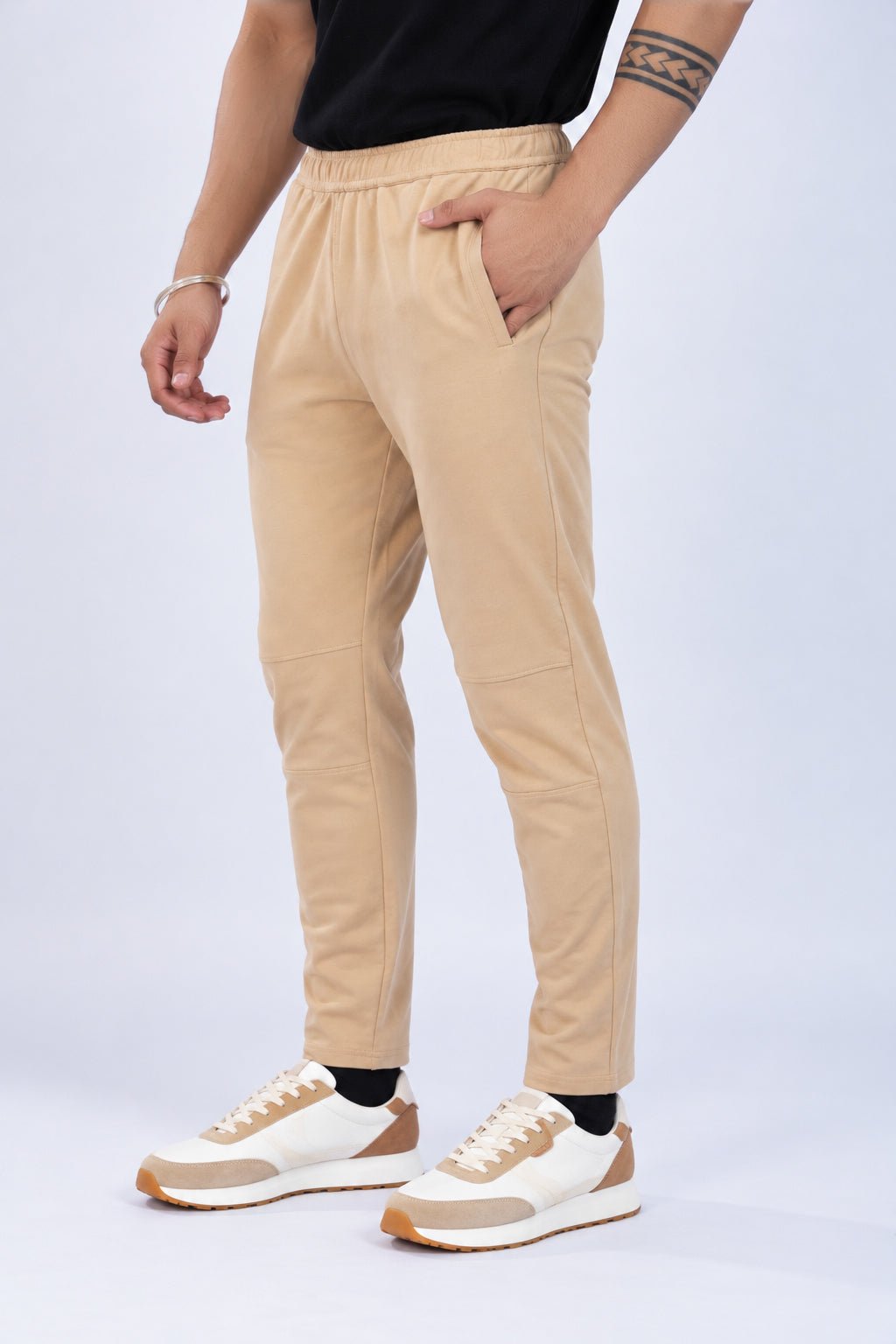 Beige all day bottom with extra comfort. [100% Cotton Lycra] -