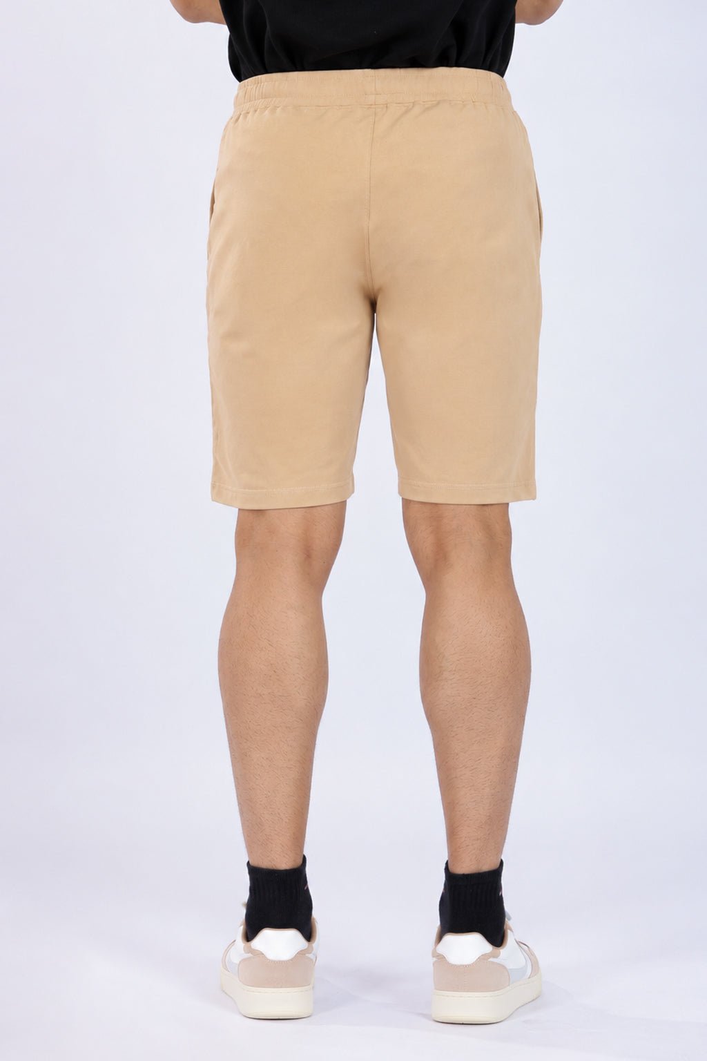 Beige all day shorts with extra comfort. [100% Cotton Lycra] -All day home shorts