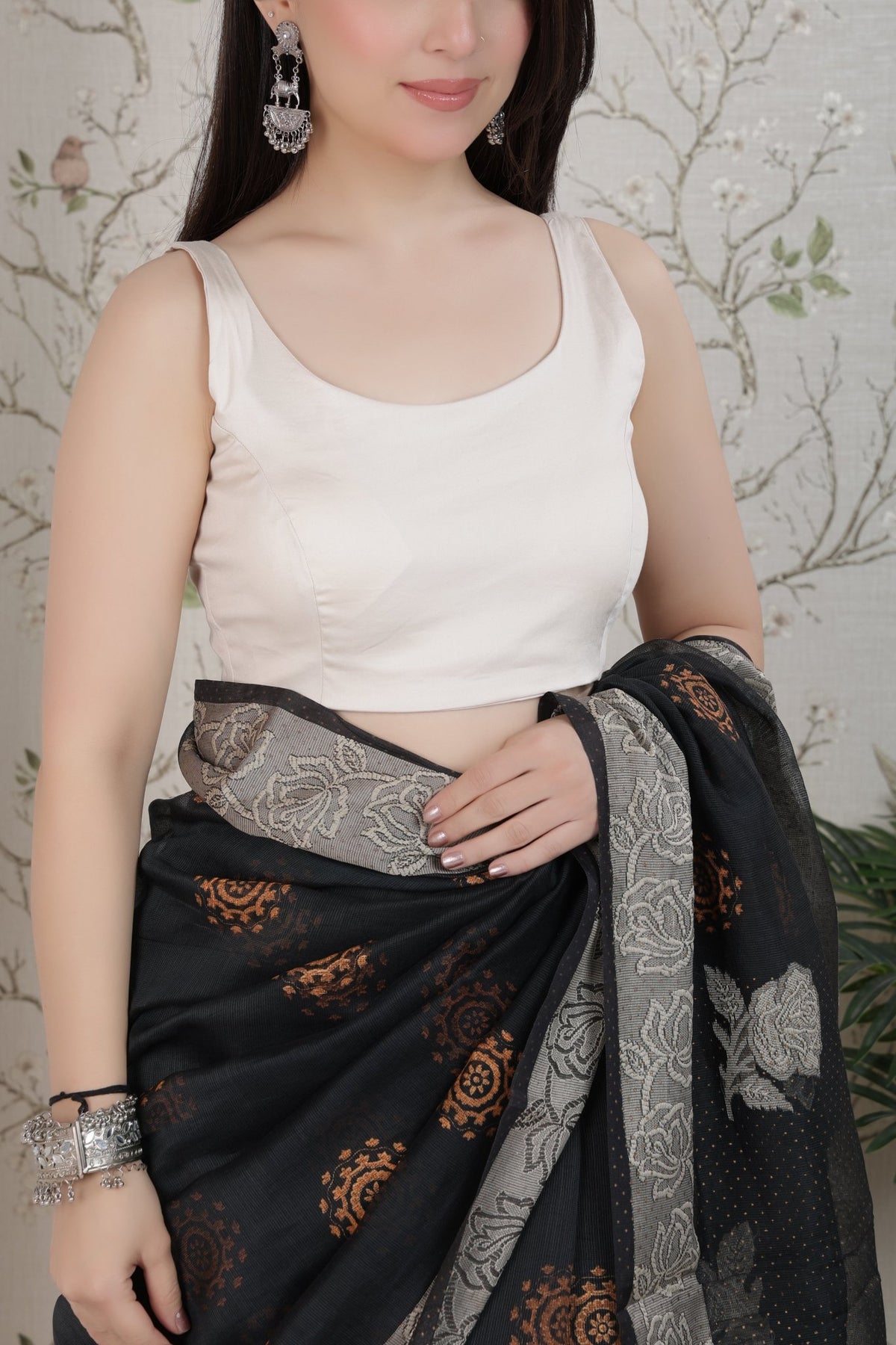 Beige blouse made from premium cotton -Blouse