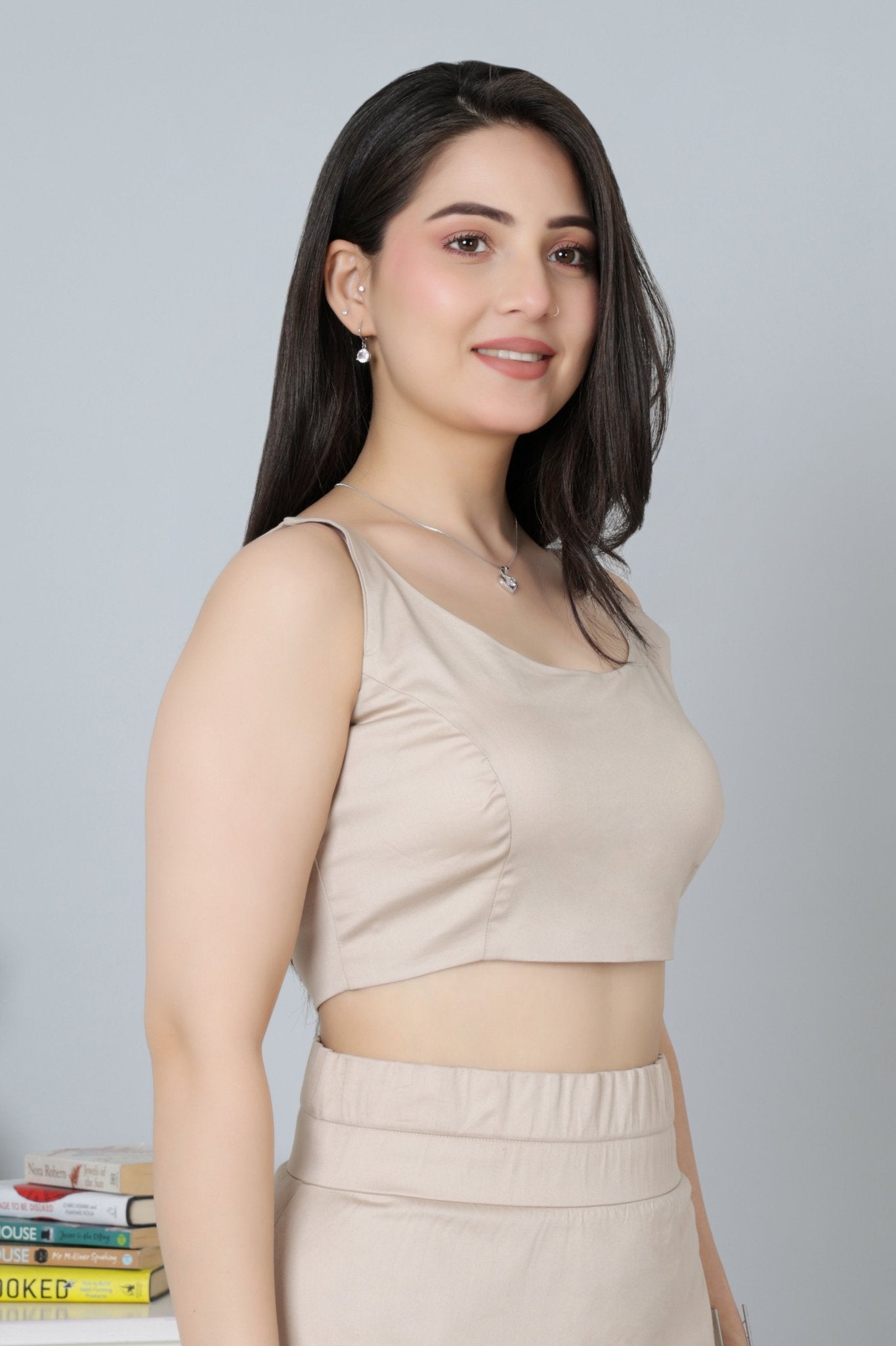 Beige blouse made from premium cotton - Blouse
