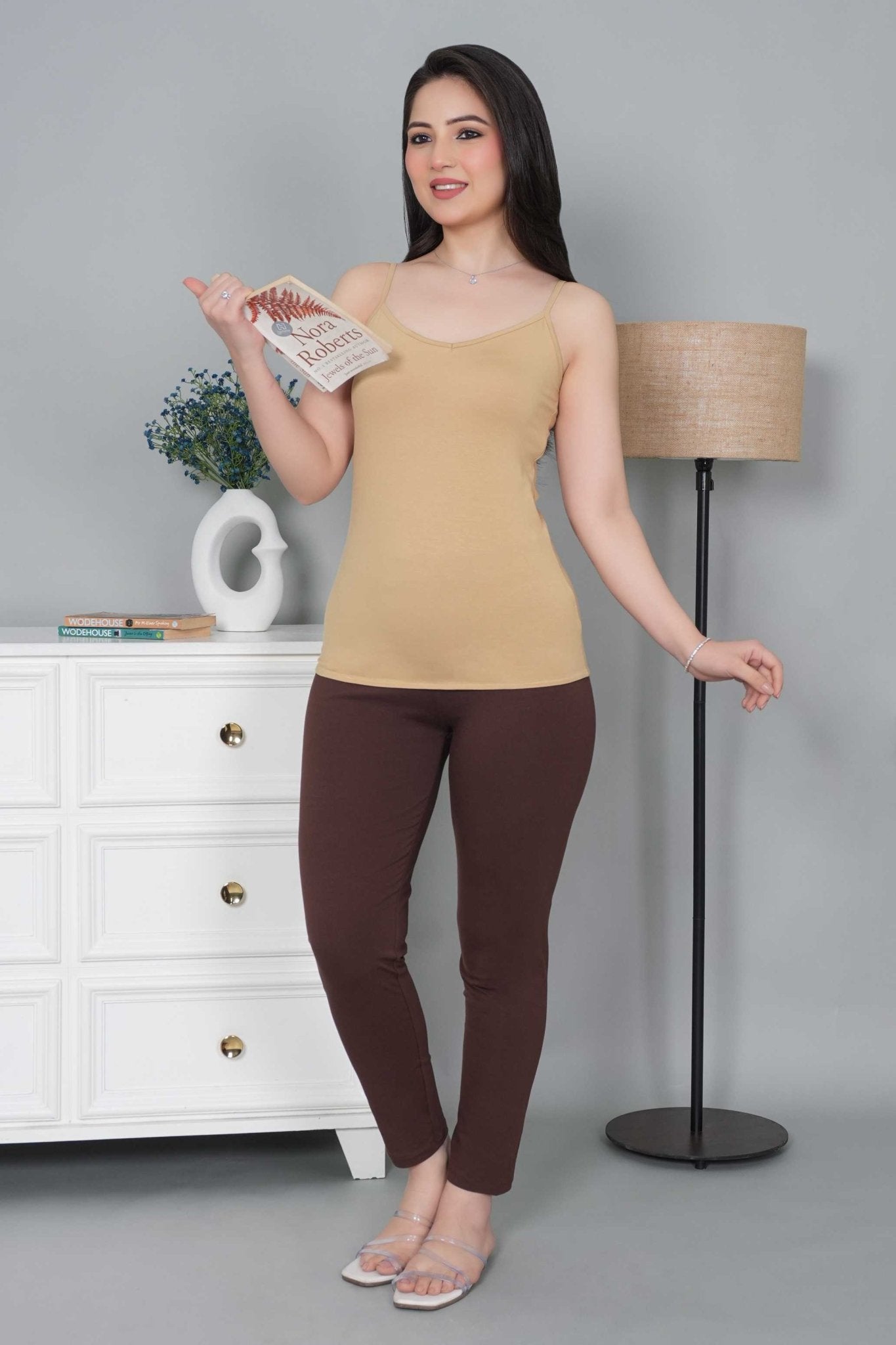 Beige Cotton Camisole [100% Cotton spandex] - Cotton camisole