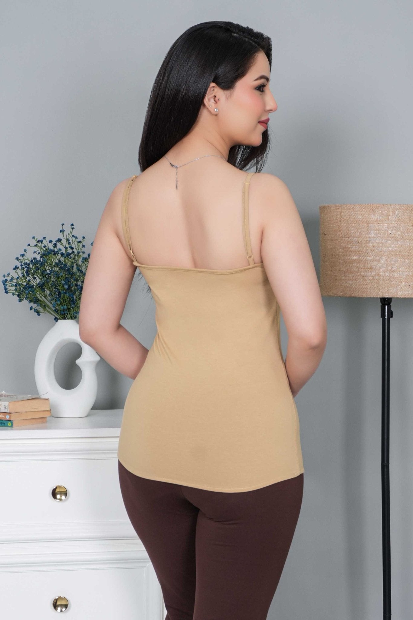 Beige Cotton Camisole [100% Cotton spandex] - Cotton camisole
