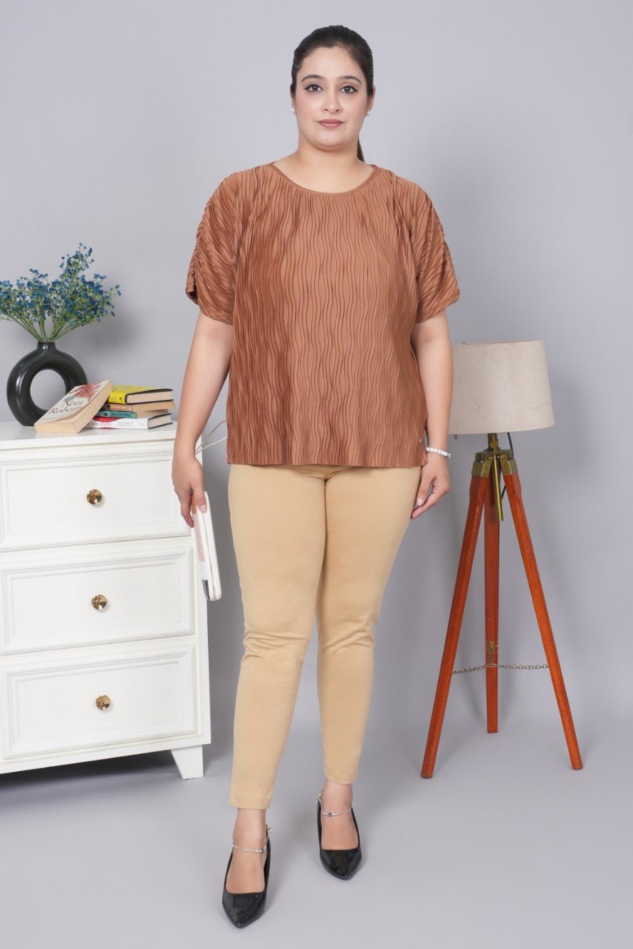 Beige cotton lycra legging - Cotton legging