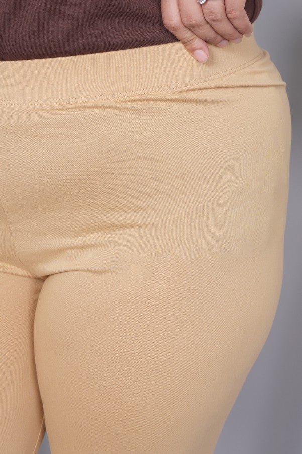 Beige cotton lycra legging - Cotton legging