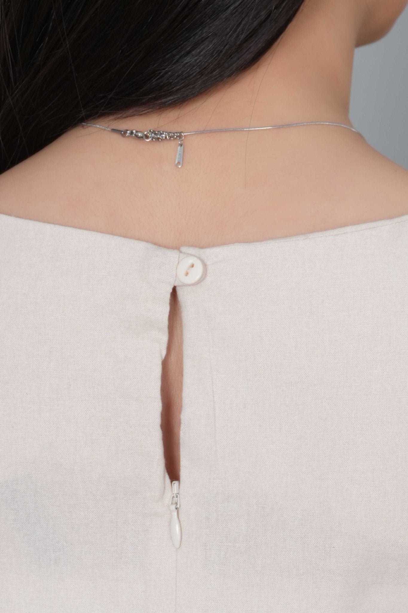 Beige cotton midi dress [100% pure cotton] - Cotton midi dress