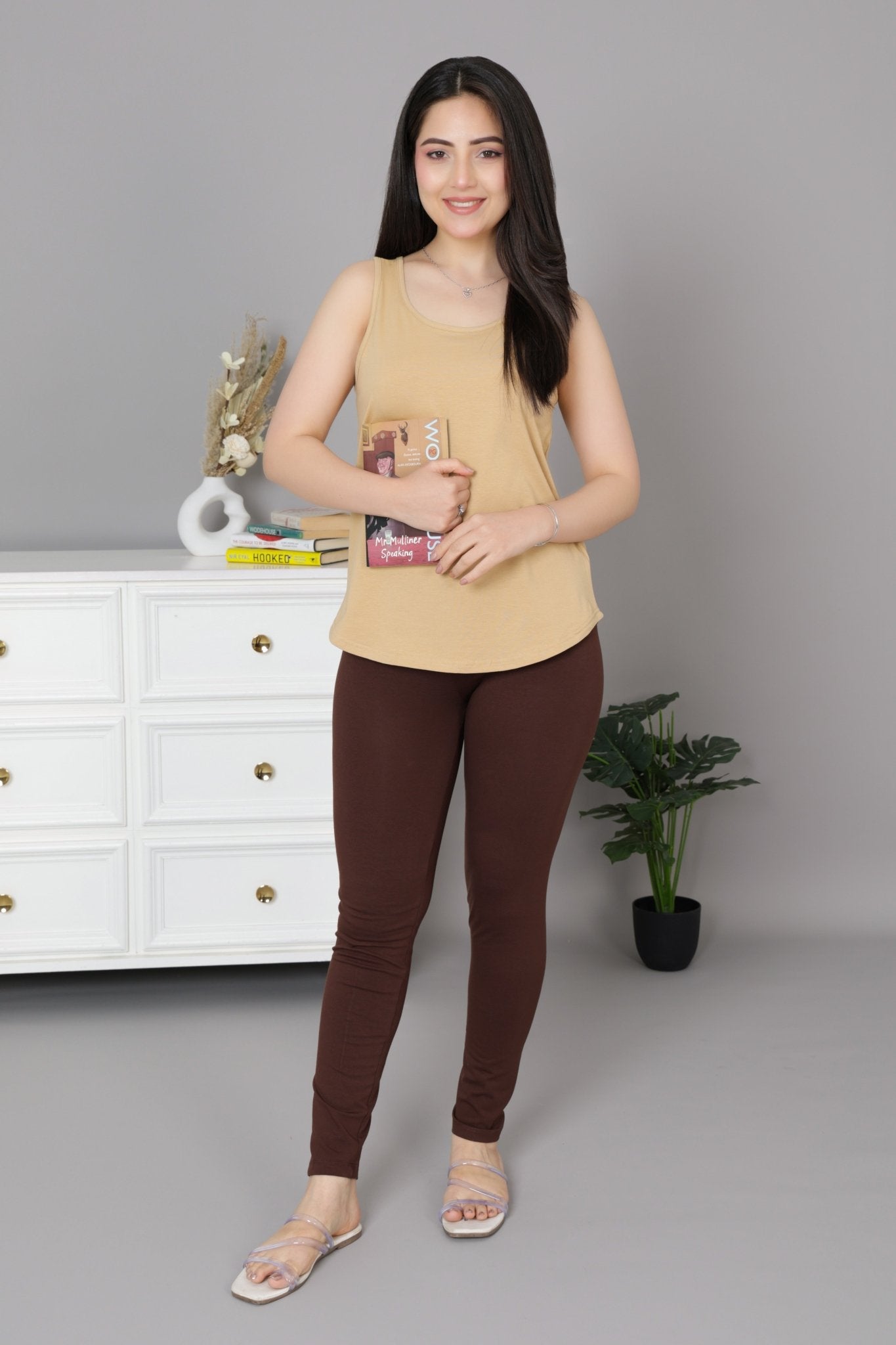 Beige Cotton vest [100% Cotton spandex] - Cotton vest