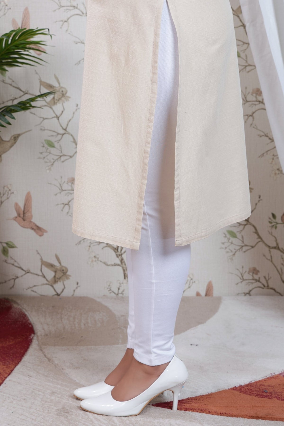 Beige Linen Long kurta -Long kurta