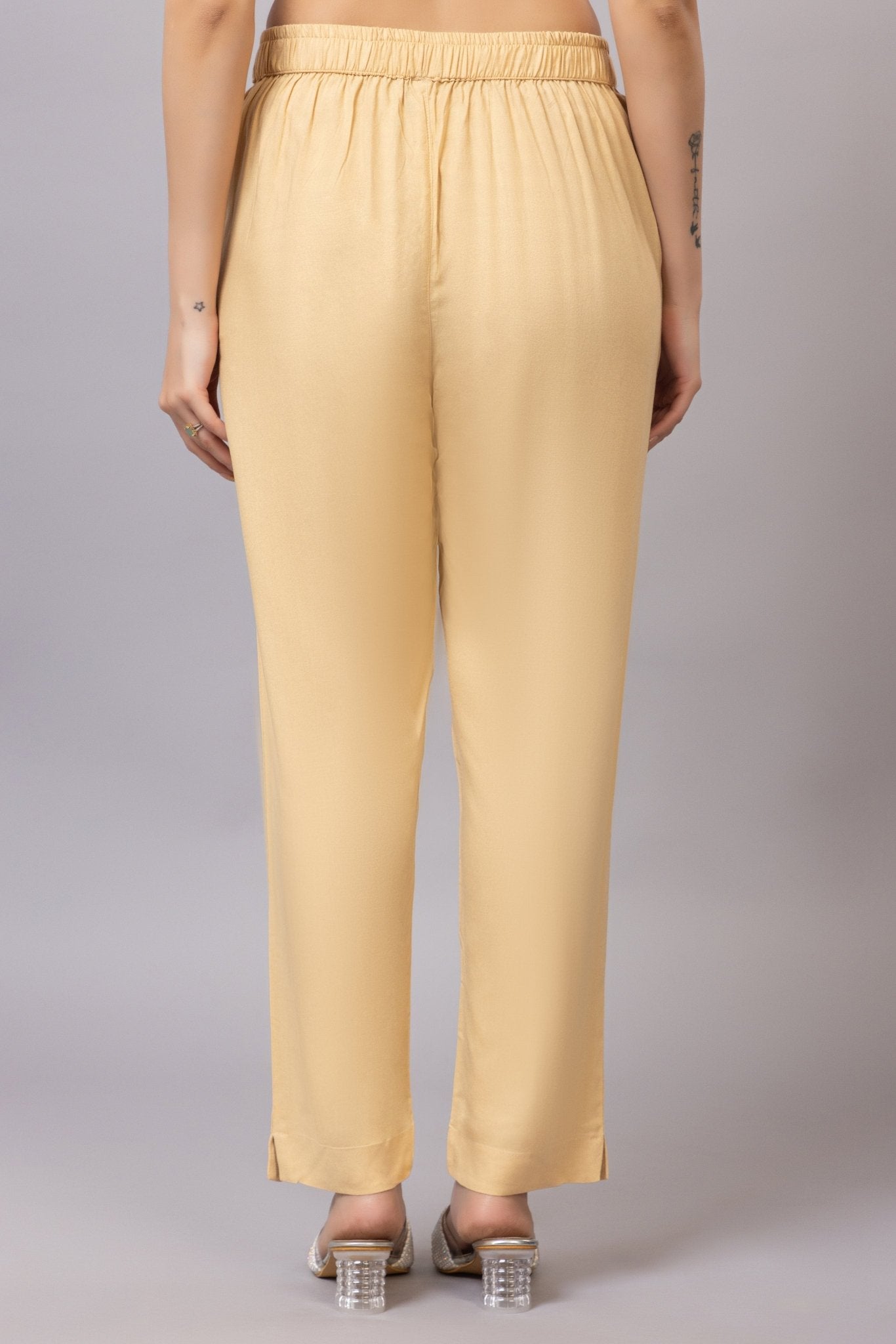 Beige rayon pant [ 100% Rayon, Liva Certified ] - Rayon pants