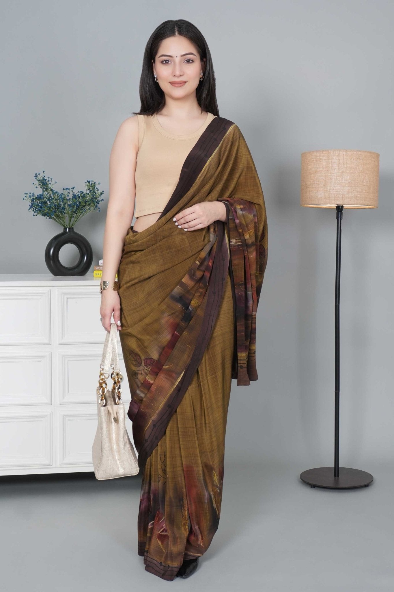 Beige Rib Crop Blouse [ 100% USA HQ Cotton, 280 GSM non transparent fabric ] - Rib crop blouse