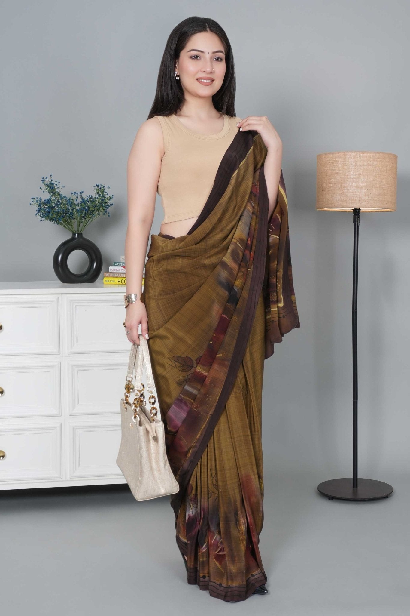 Beige Rib Crop Blouse [ 100% USA HQ Cotton, 280 GSM non transparent fabric ] - Rib crop blouse