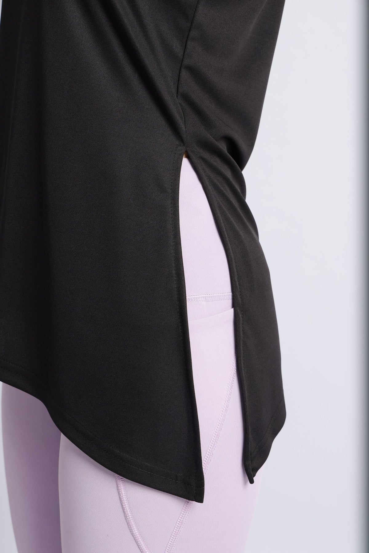 Black active drape flow vest -Active drape flow vest