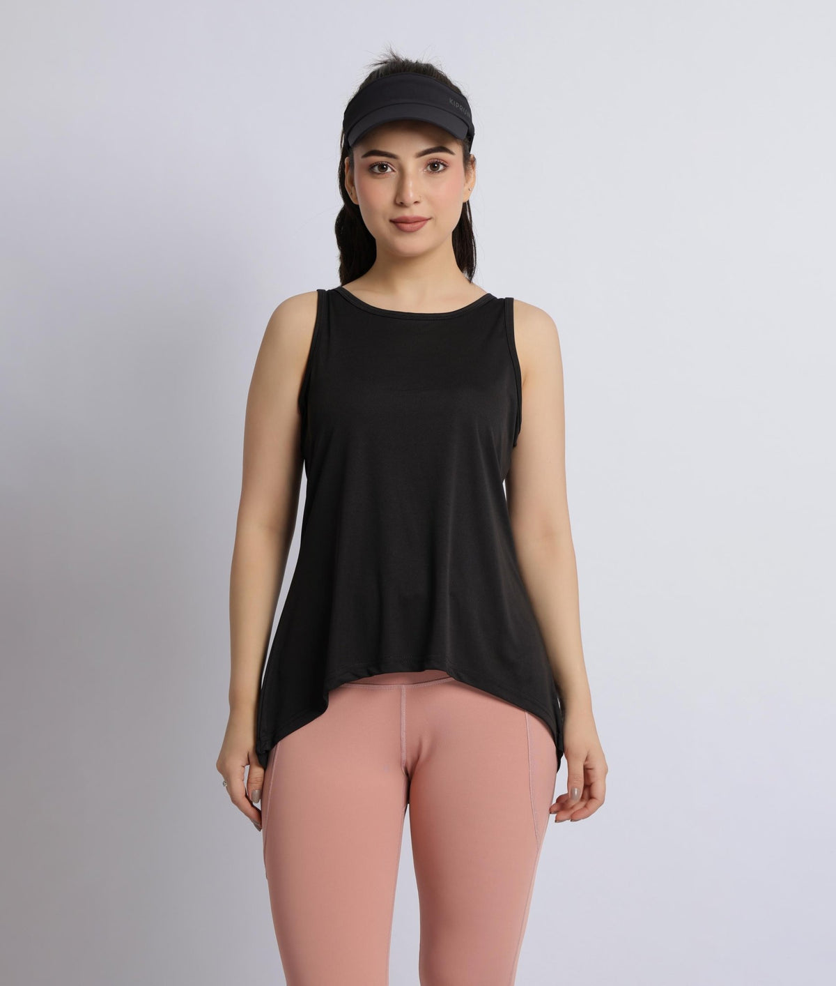 Black active flare vest -Active flare vest