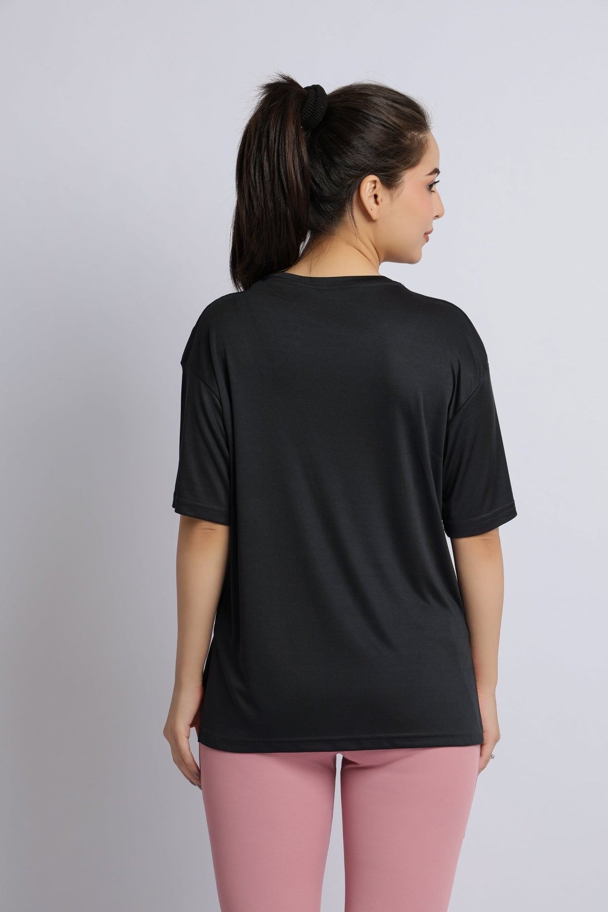 Black active off shoulder tshirt -Active off shoulder tshirt