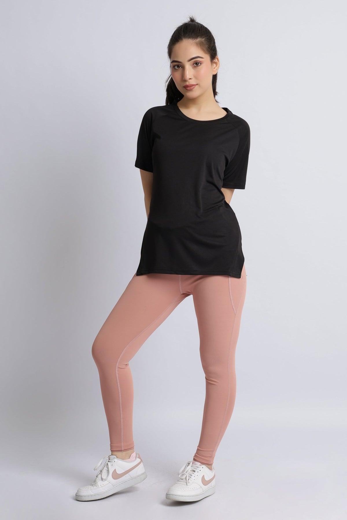 Black active regular tshirt -Active regular tshirt