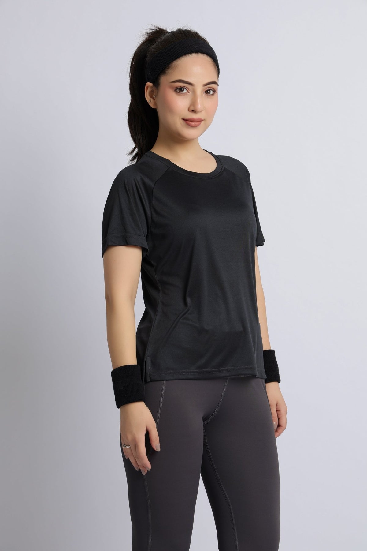 Black active relax tshirt -Active relax t shirt