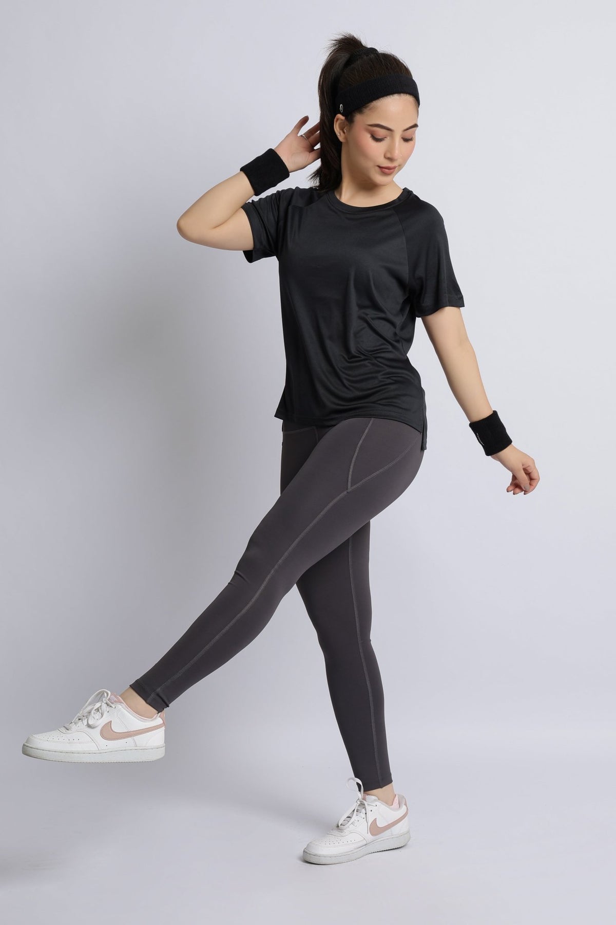 Black active relax tshirt -Active relax t shirt