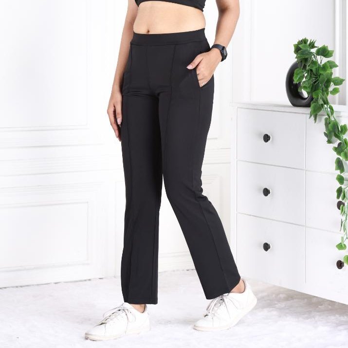 Black Active Yoga Pant Straight fit - Active cigarette pencil pants