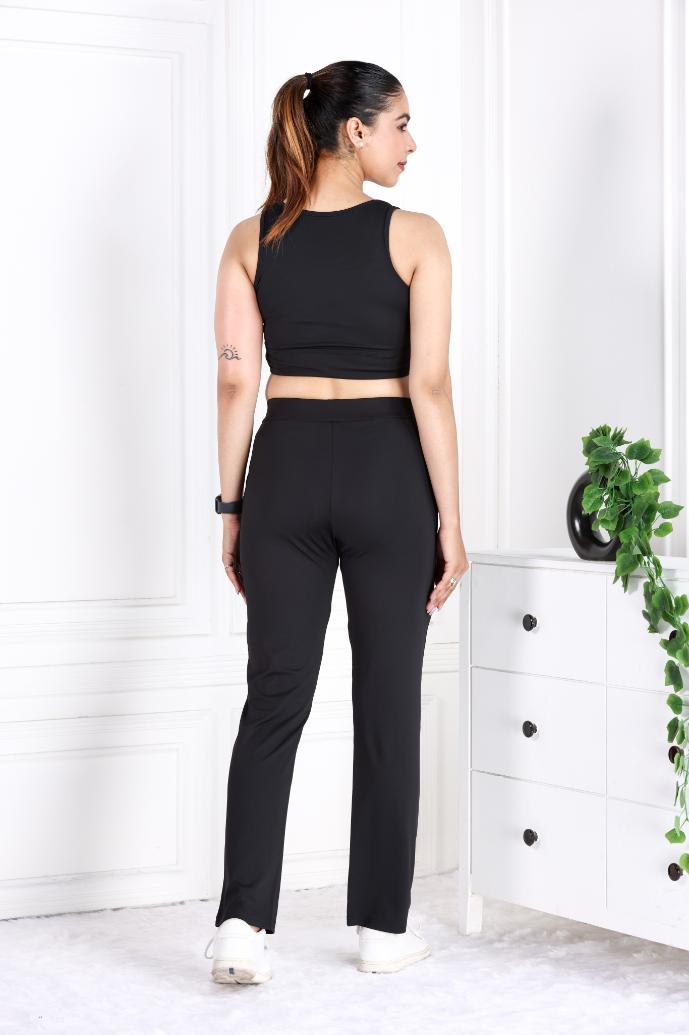 Black Active Yoga Pant Straight fit - Active cigarette pencil pants