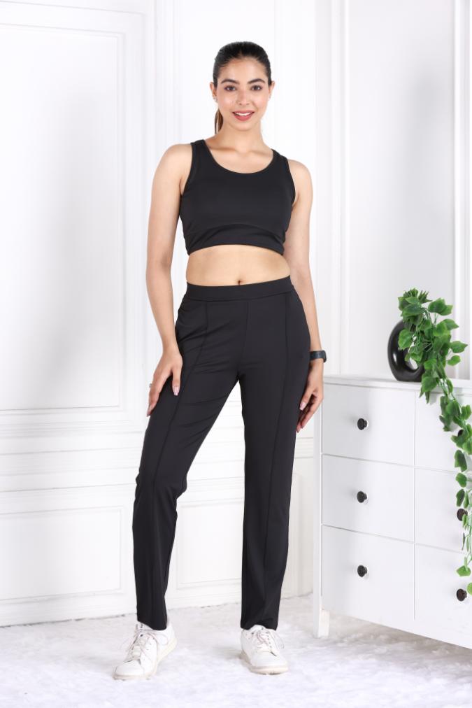 Black Active Yoga Pant Straight fit - Active cigarette pencil pants