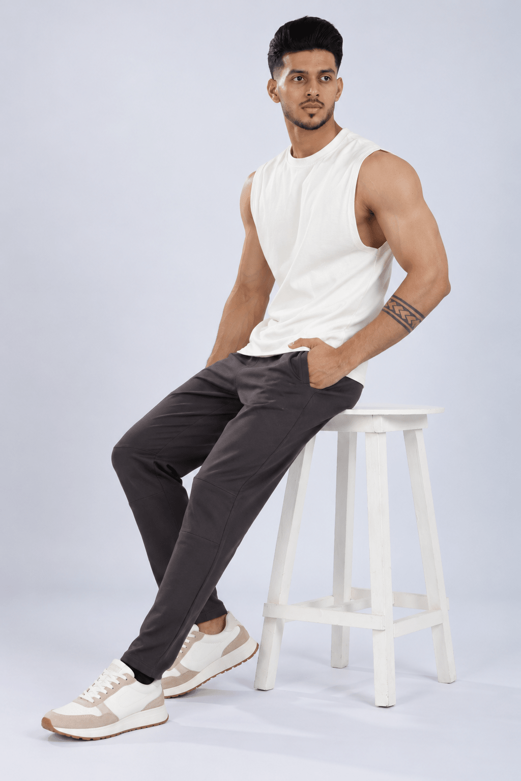 Black all day bottom with extra comfort. [100% Cotton Lycra] -