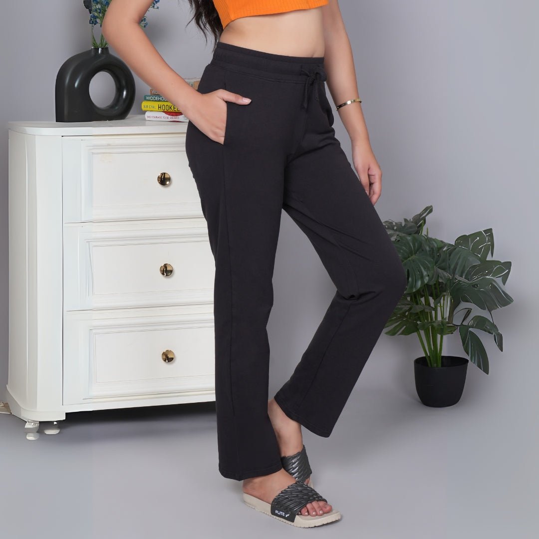 Black all day home pants with extra comfort. [100% USA HQ Cotton Lycra] - All day home pant