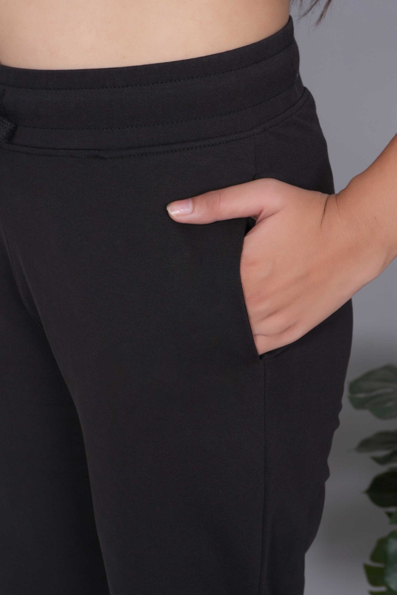 Black all day home pants with extra comfort. [100% USA HQ Cotton Lycra] - All day home pant